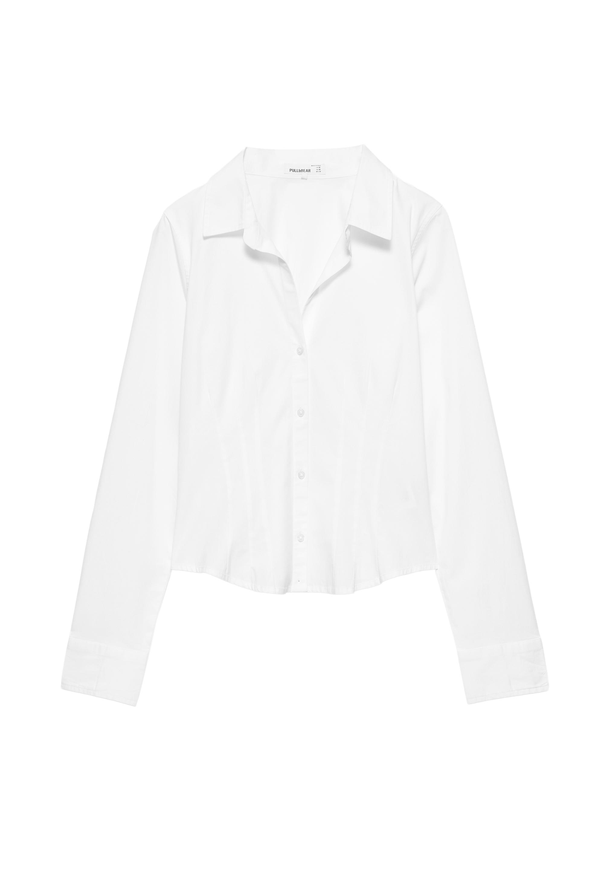 Fitted wide-cuff shirt — White