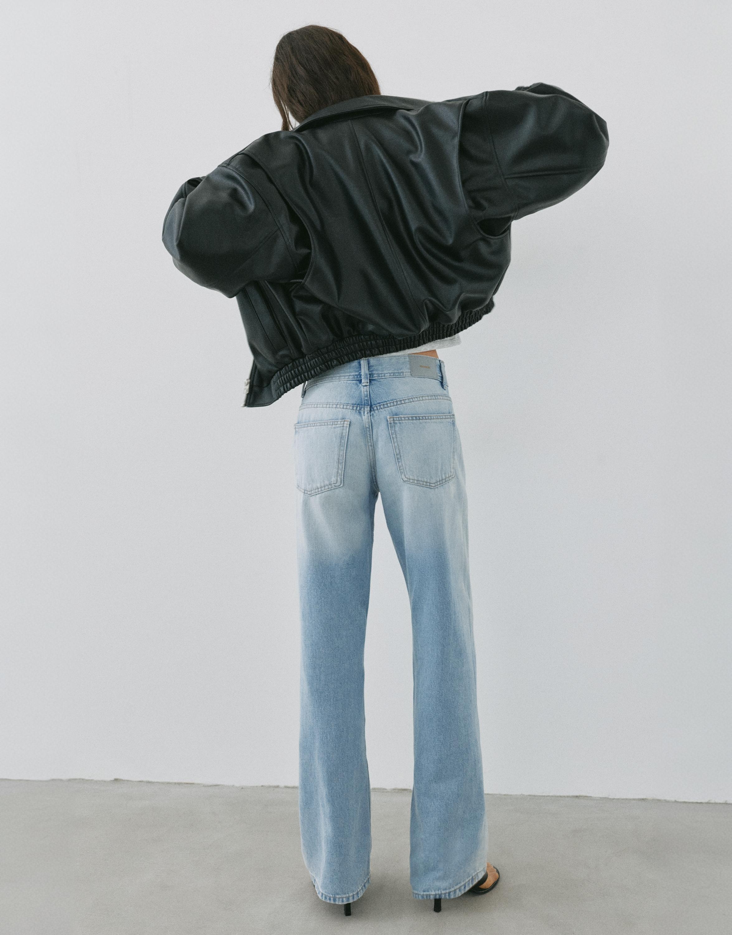 Low-rise straight-leg jeans — Sky blue