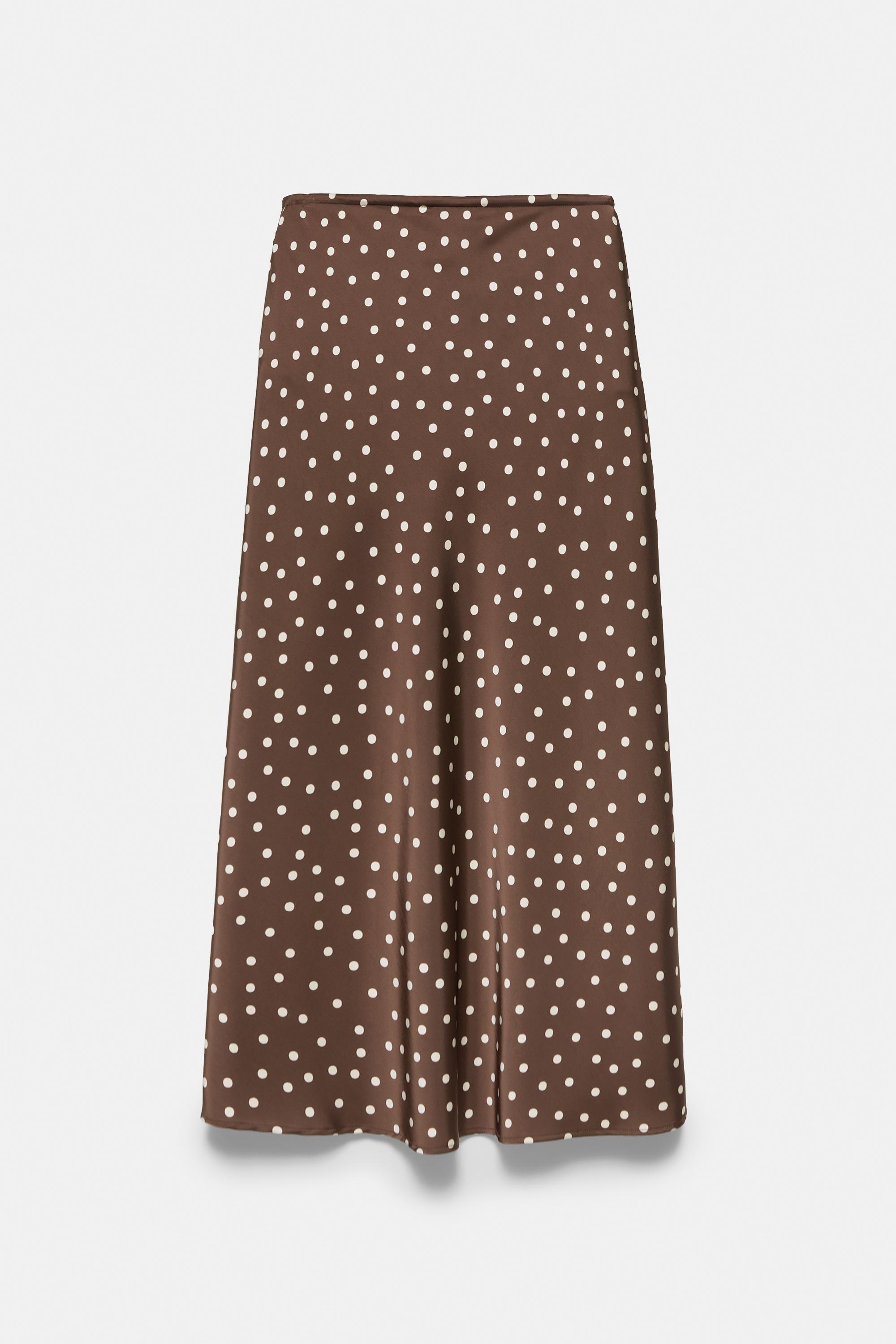 Satin drawstring midi skirt — Print 1
