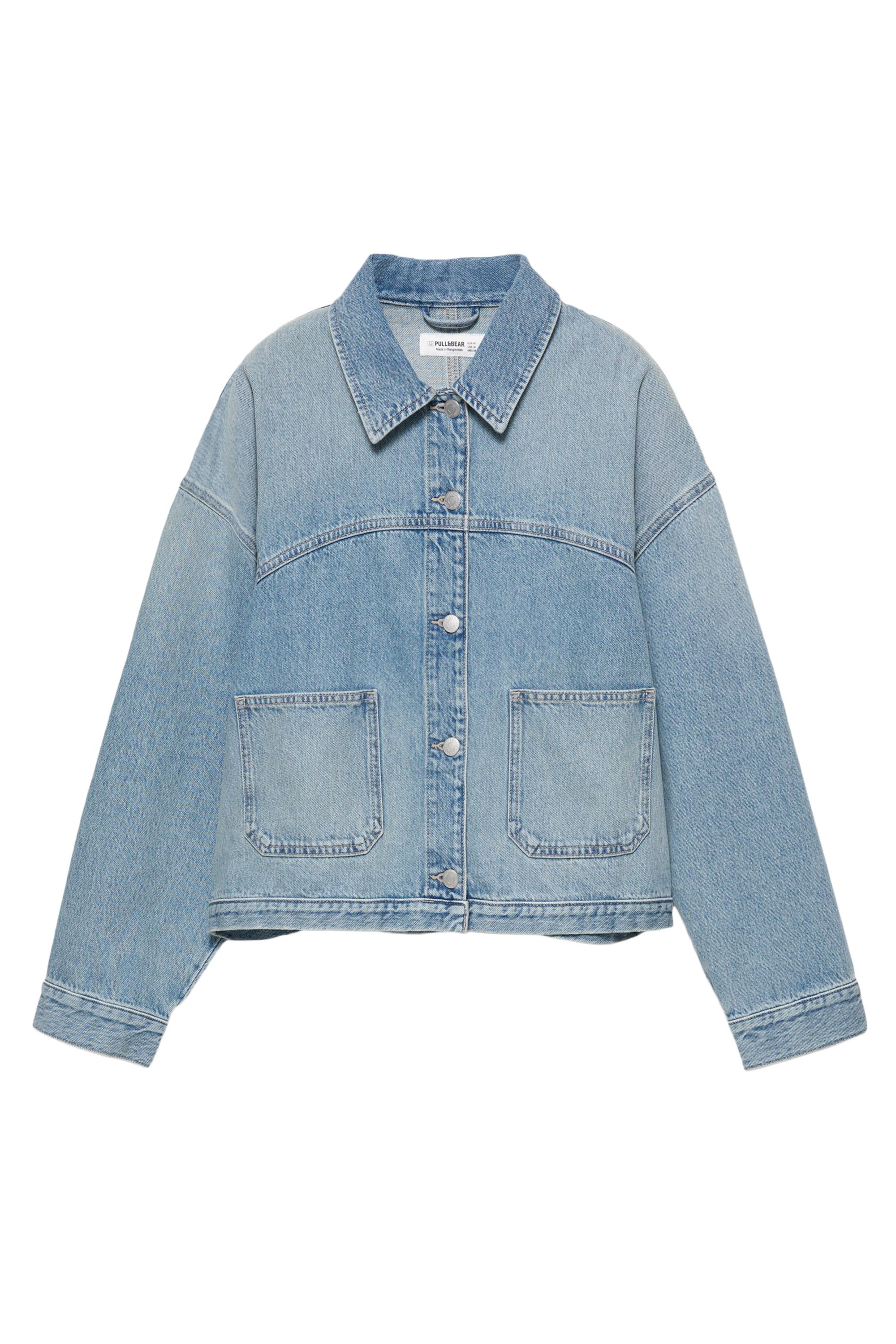 Boxy kesim denim ince ceket - Görsel 4