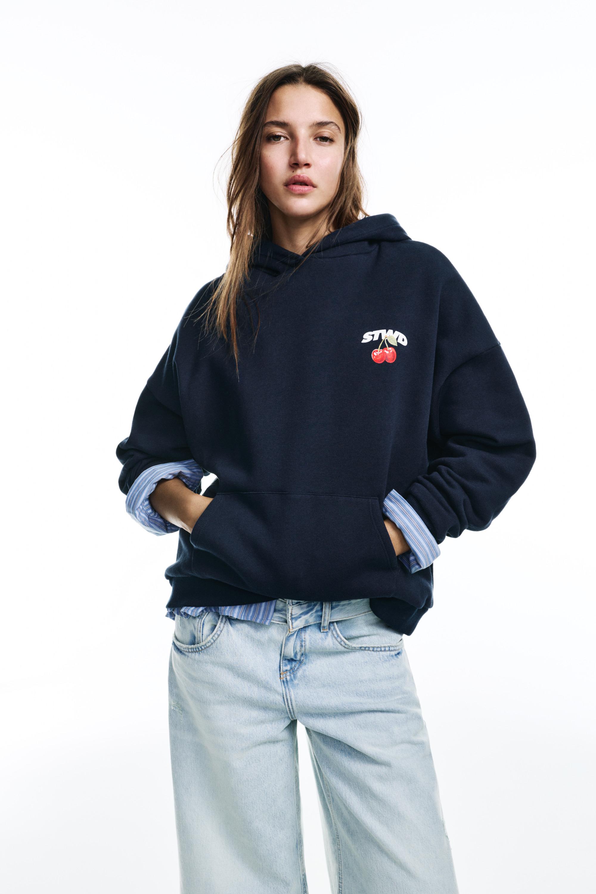 STWD kiraz kapüşonlu sweatshirt - Görsel 6