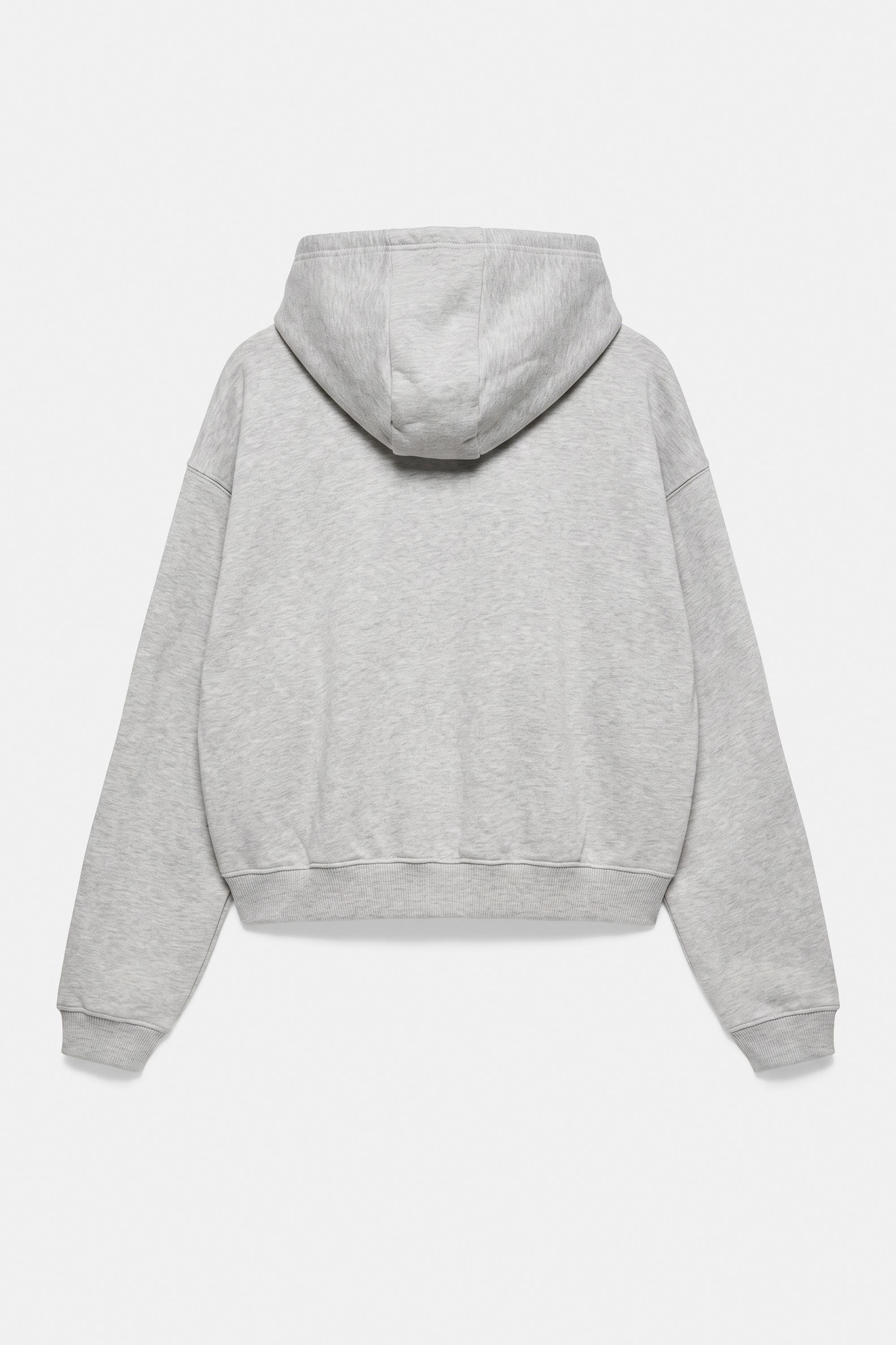 Zip-up hoodie — Grey marl
