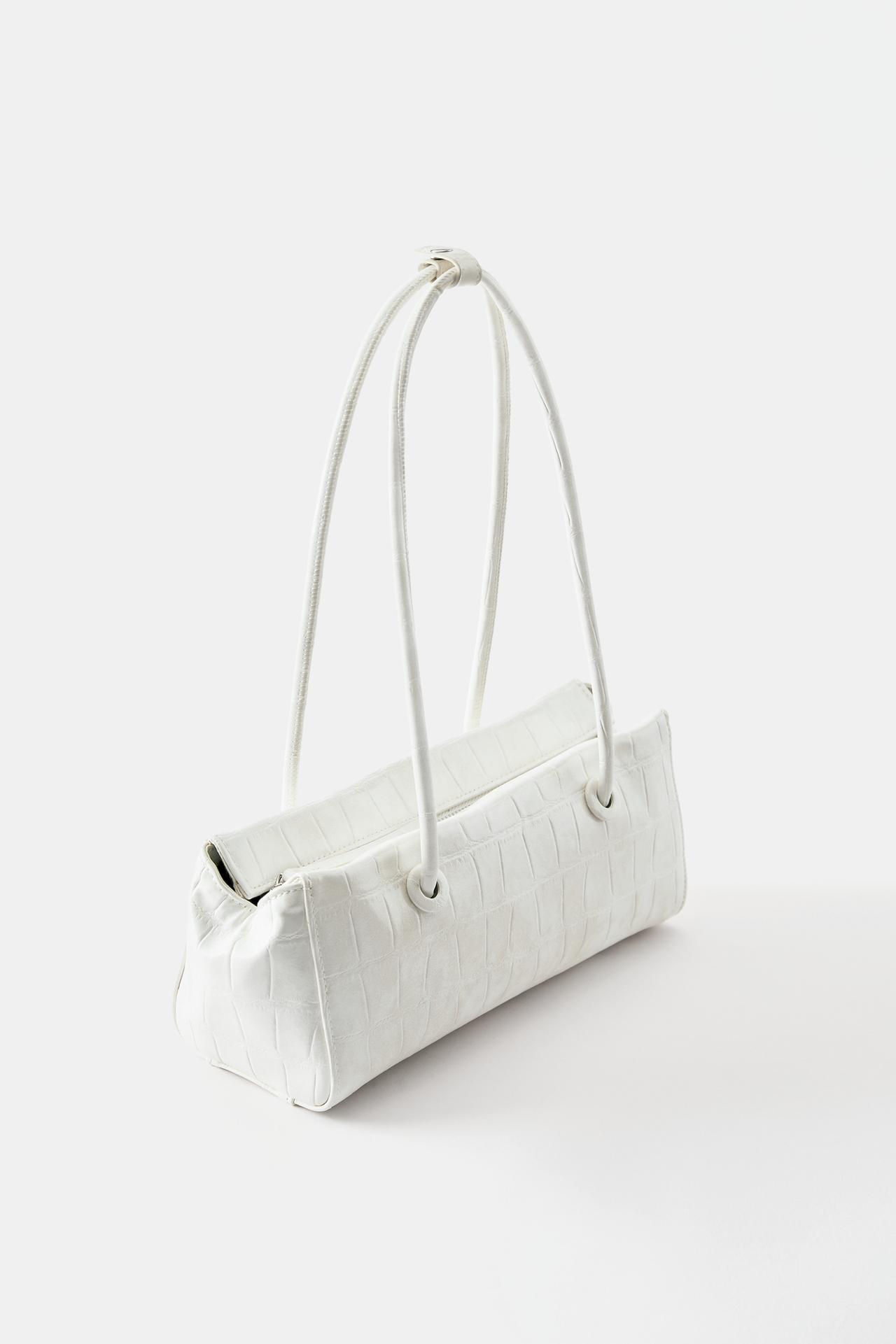 Textured shoulder bag — Ecru