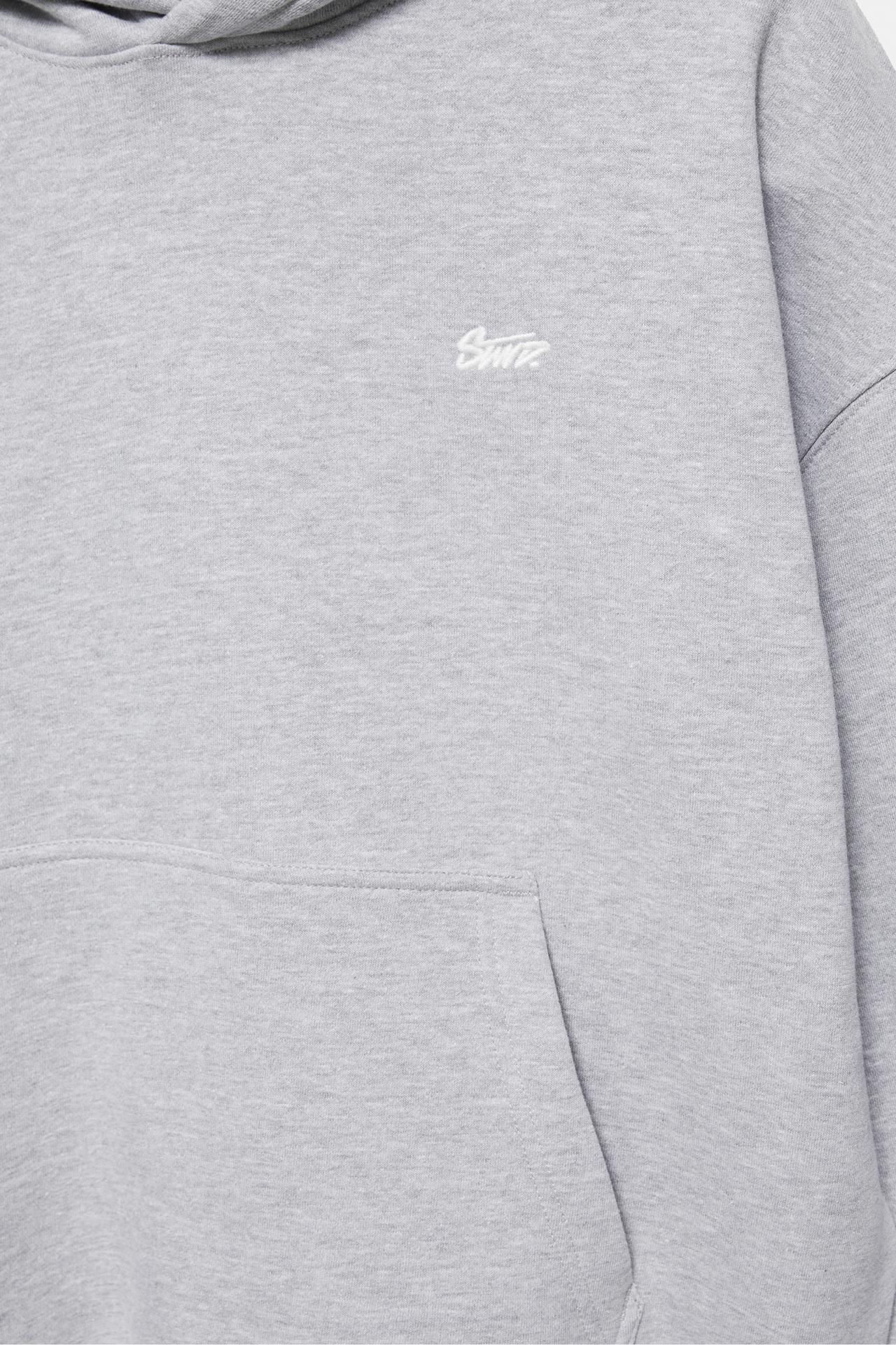 STWD logo boxy hoodie — Grey marl