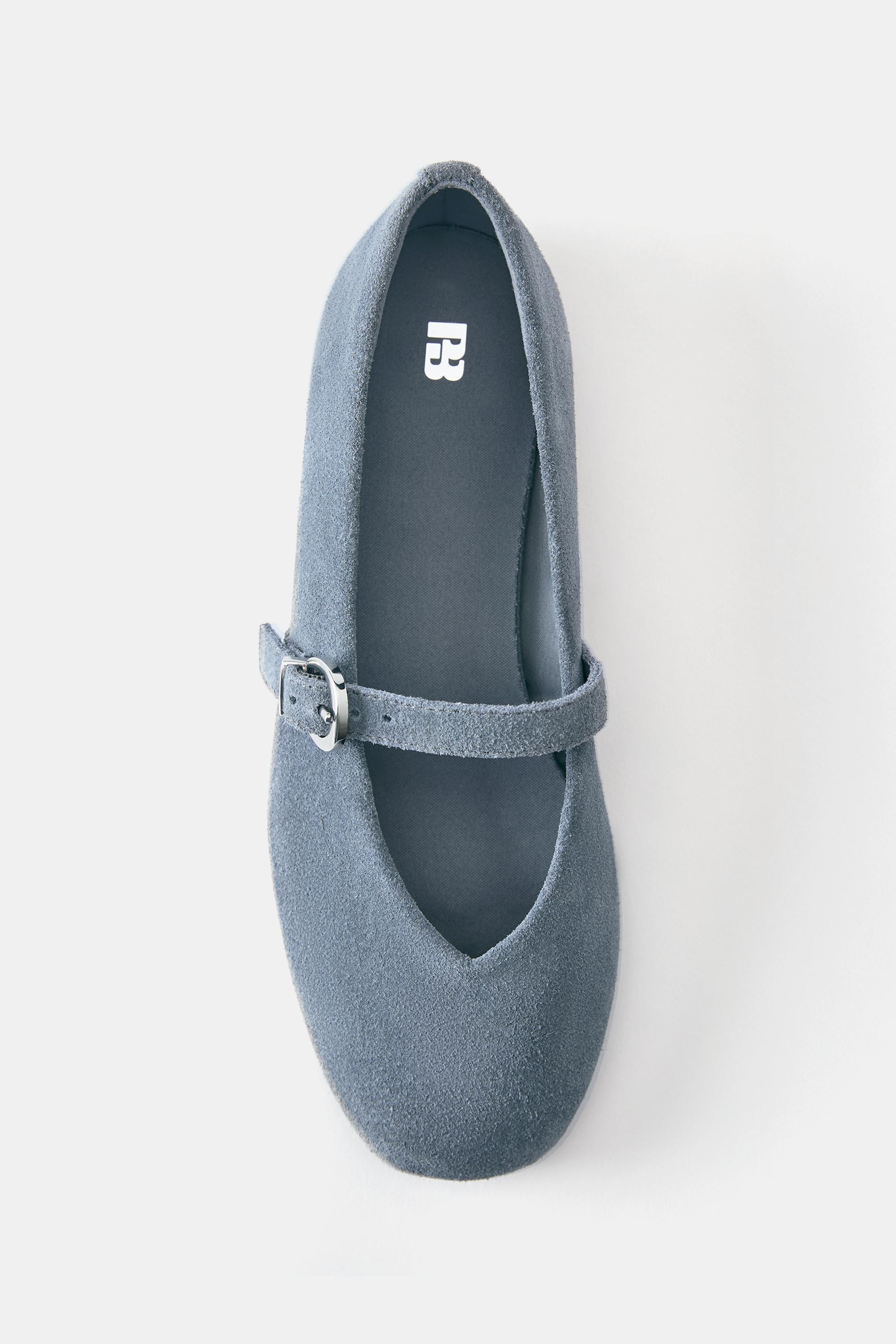 Leather ballerinas — Blue