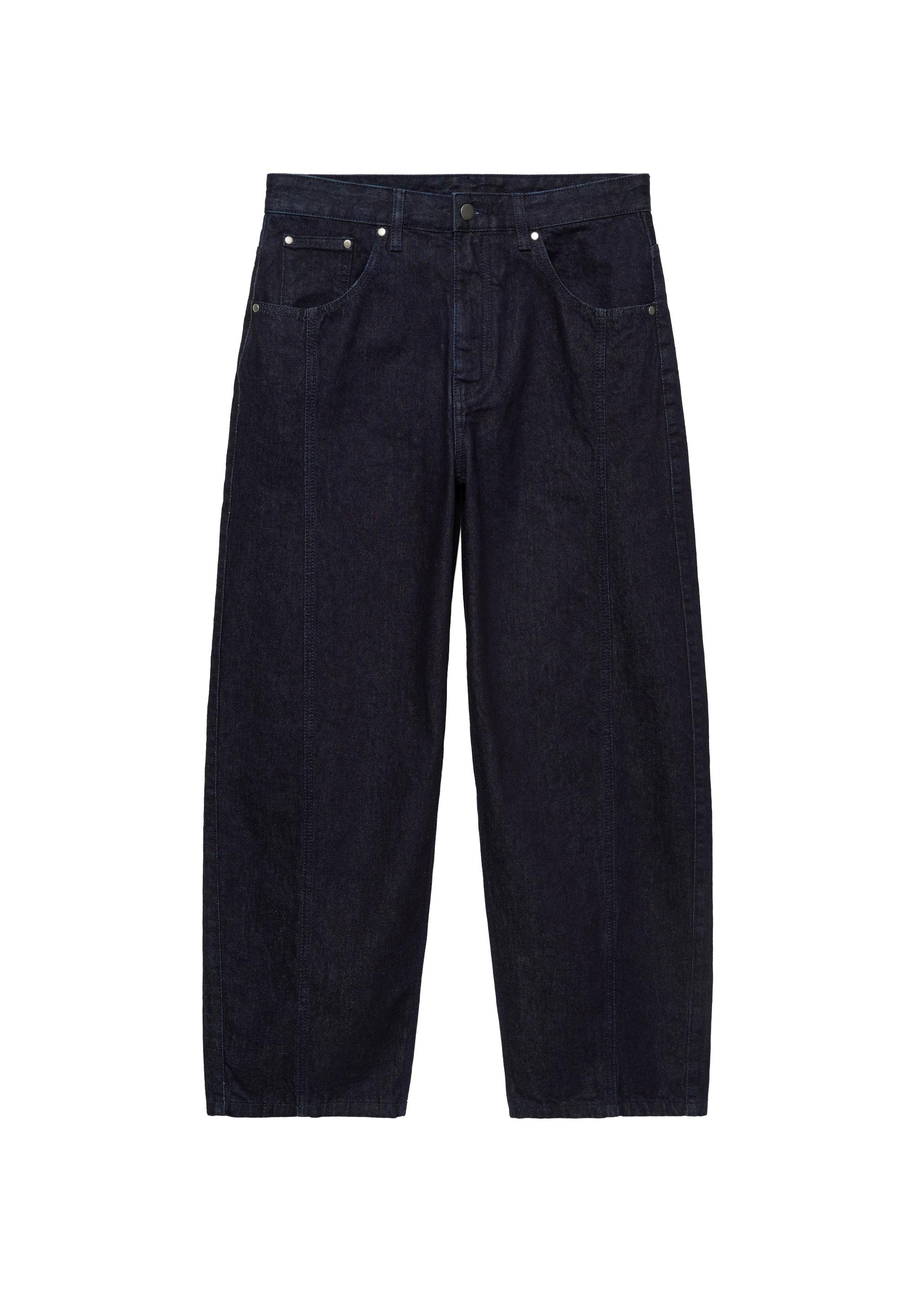 Front seam barrel jeans — Navy