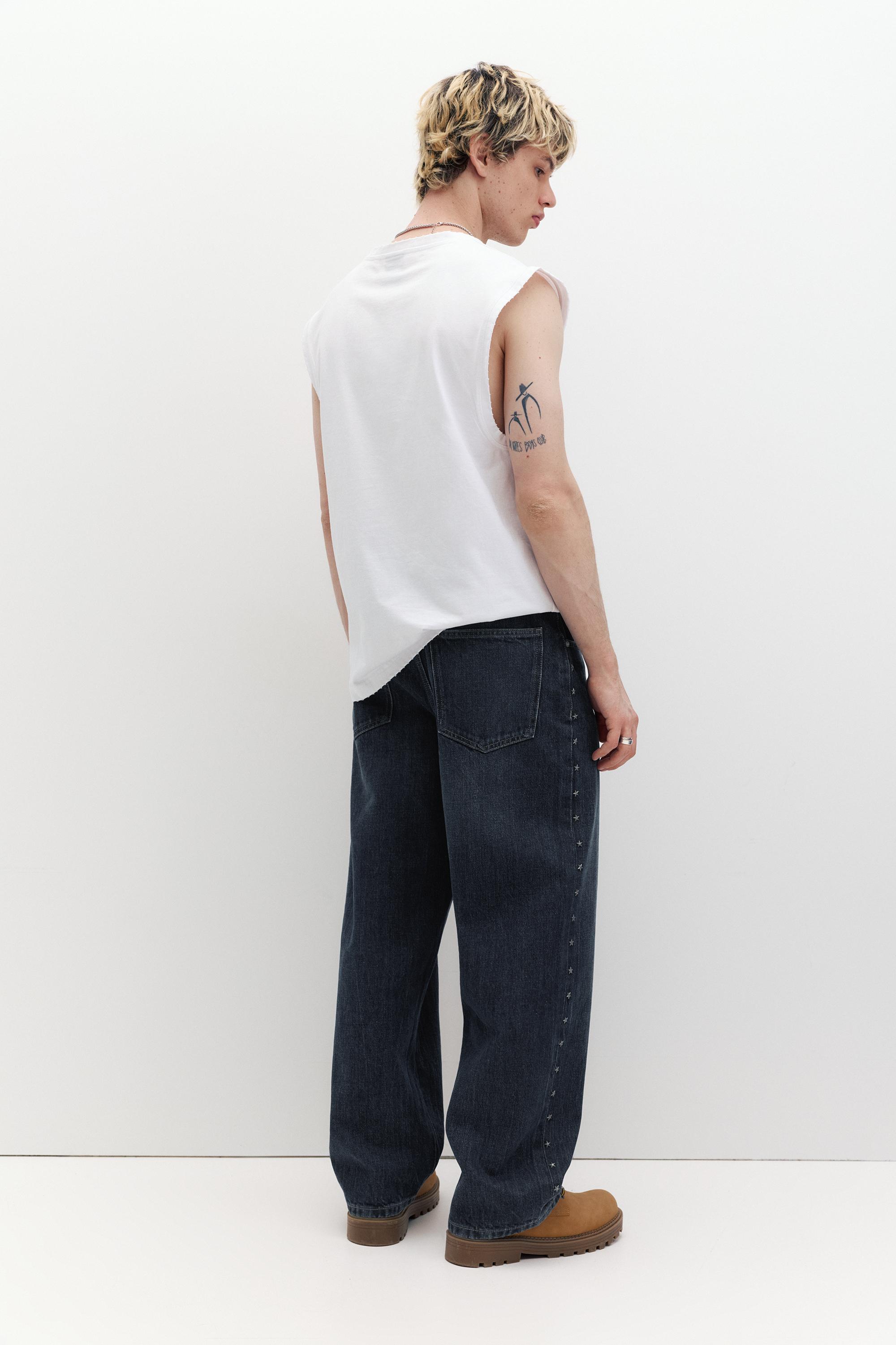 Yıldız detaylı baggy relaxed jean - Görsel 9