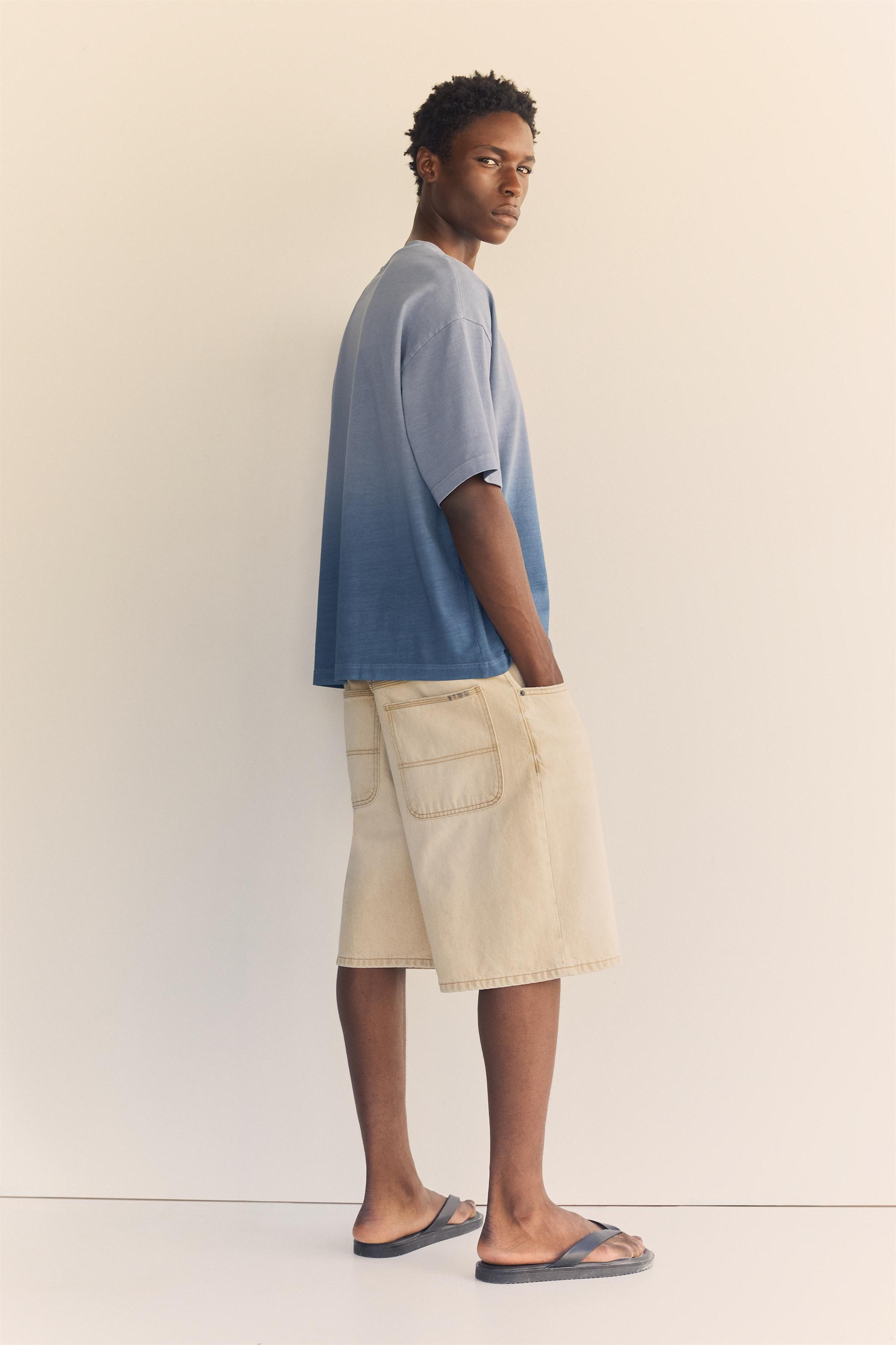Ombré stud T-shirt — Blue
