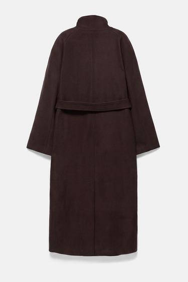 High neck belted coat — Dark brown 6