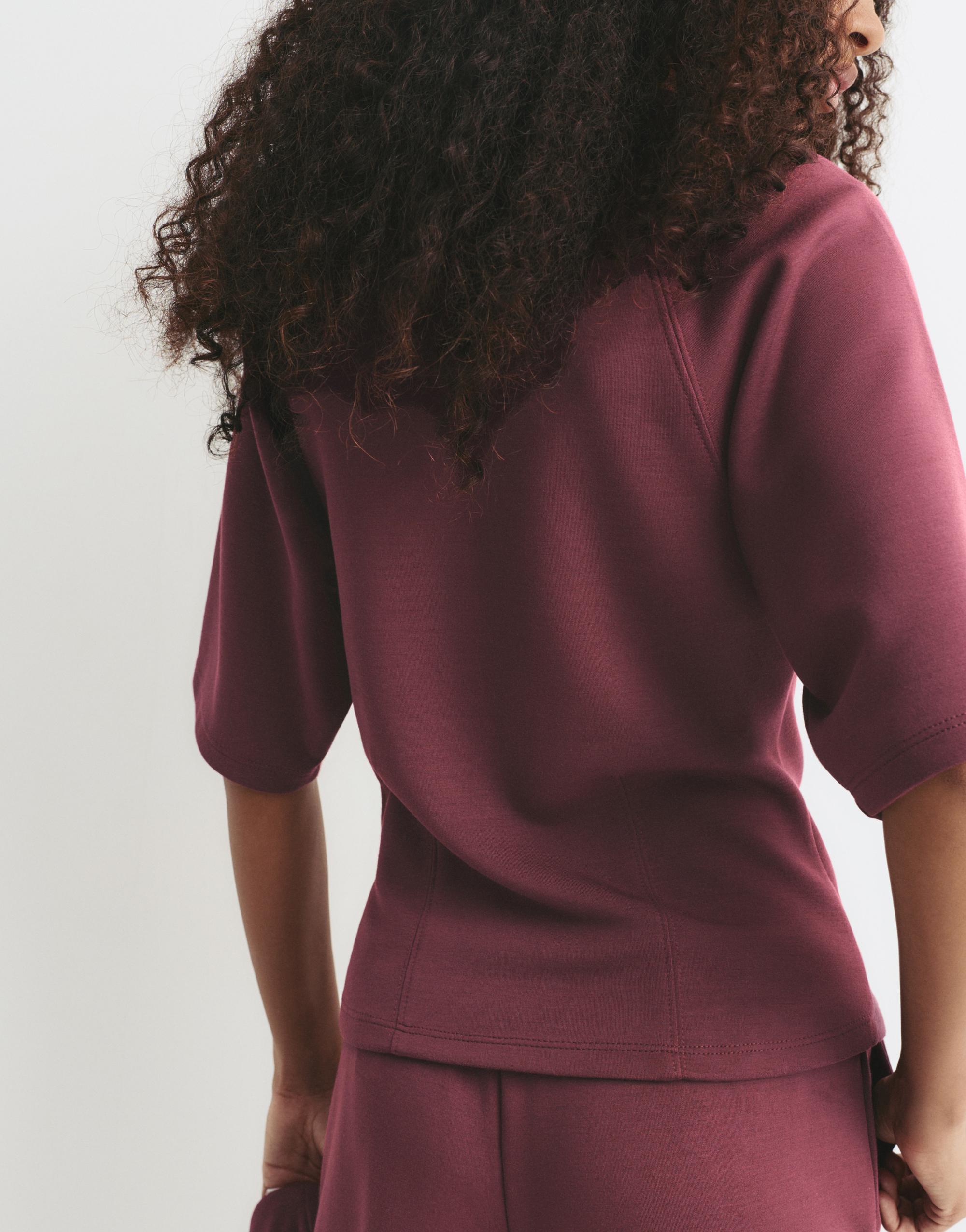 Soft touch short sleeve sweatshirt — Eggplant