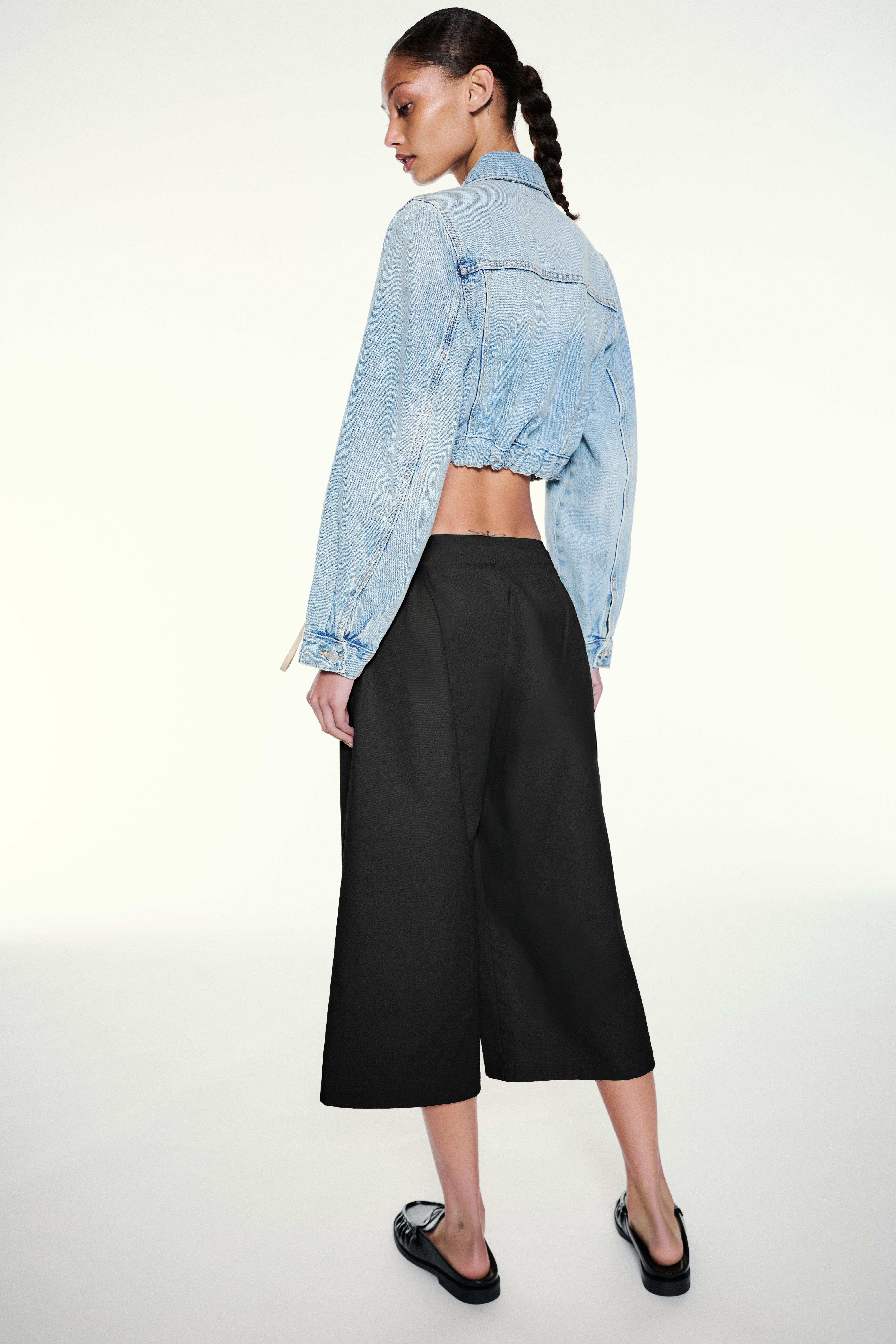 Sash tie culottes — Black
