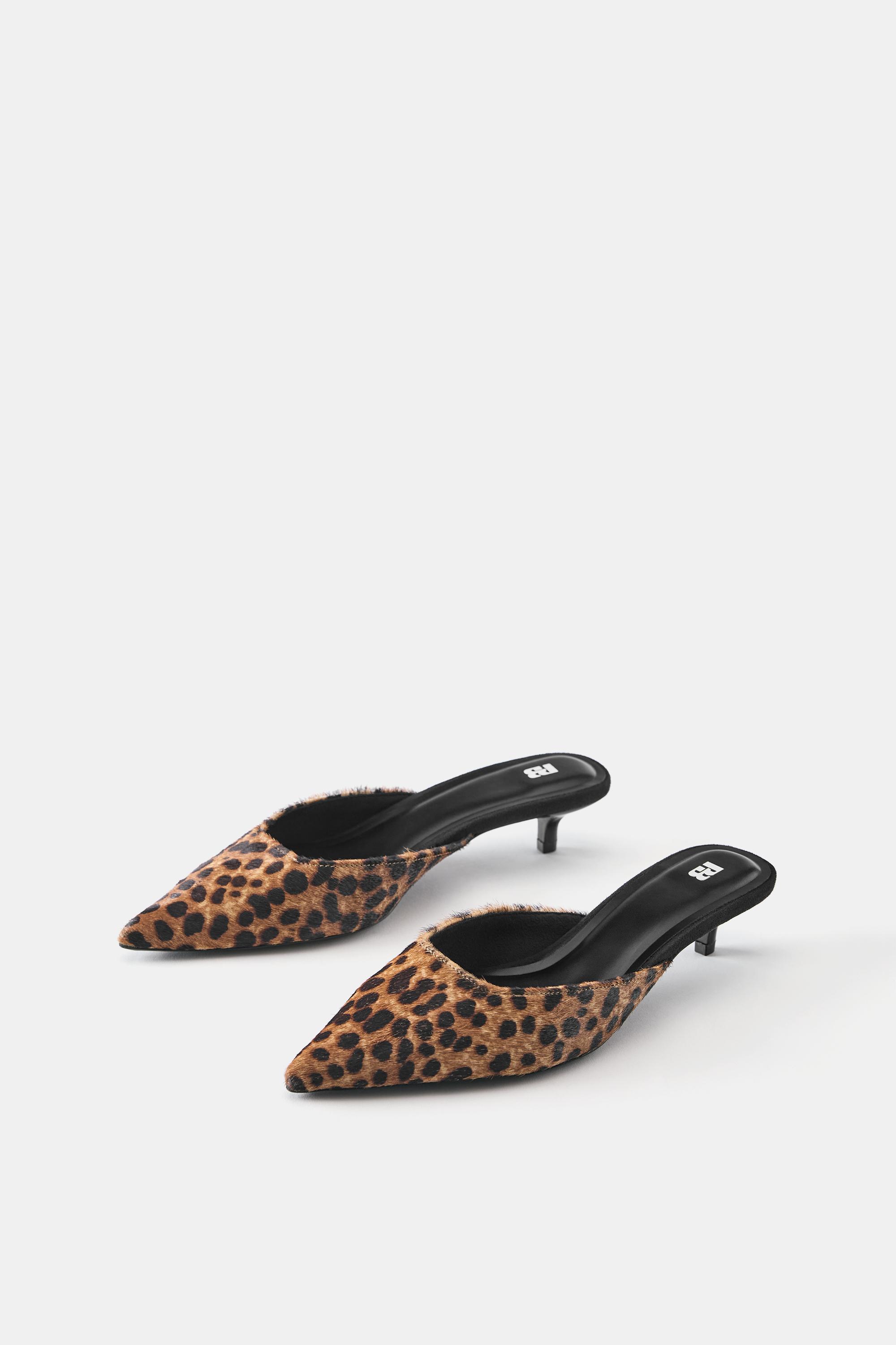 Leopard print leather mules — Leopard