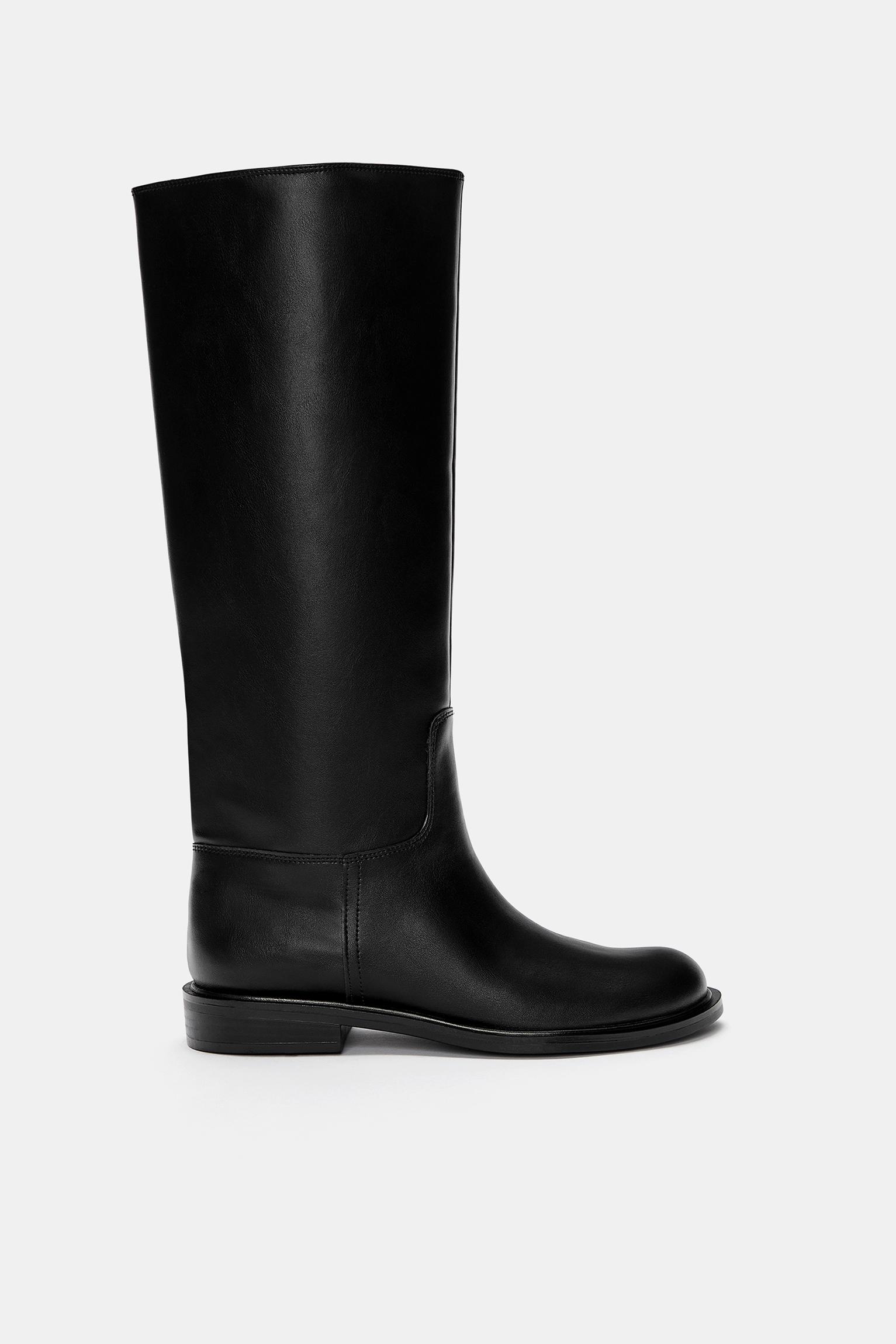 High flat boots — Black