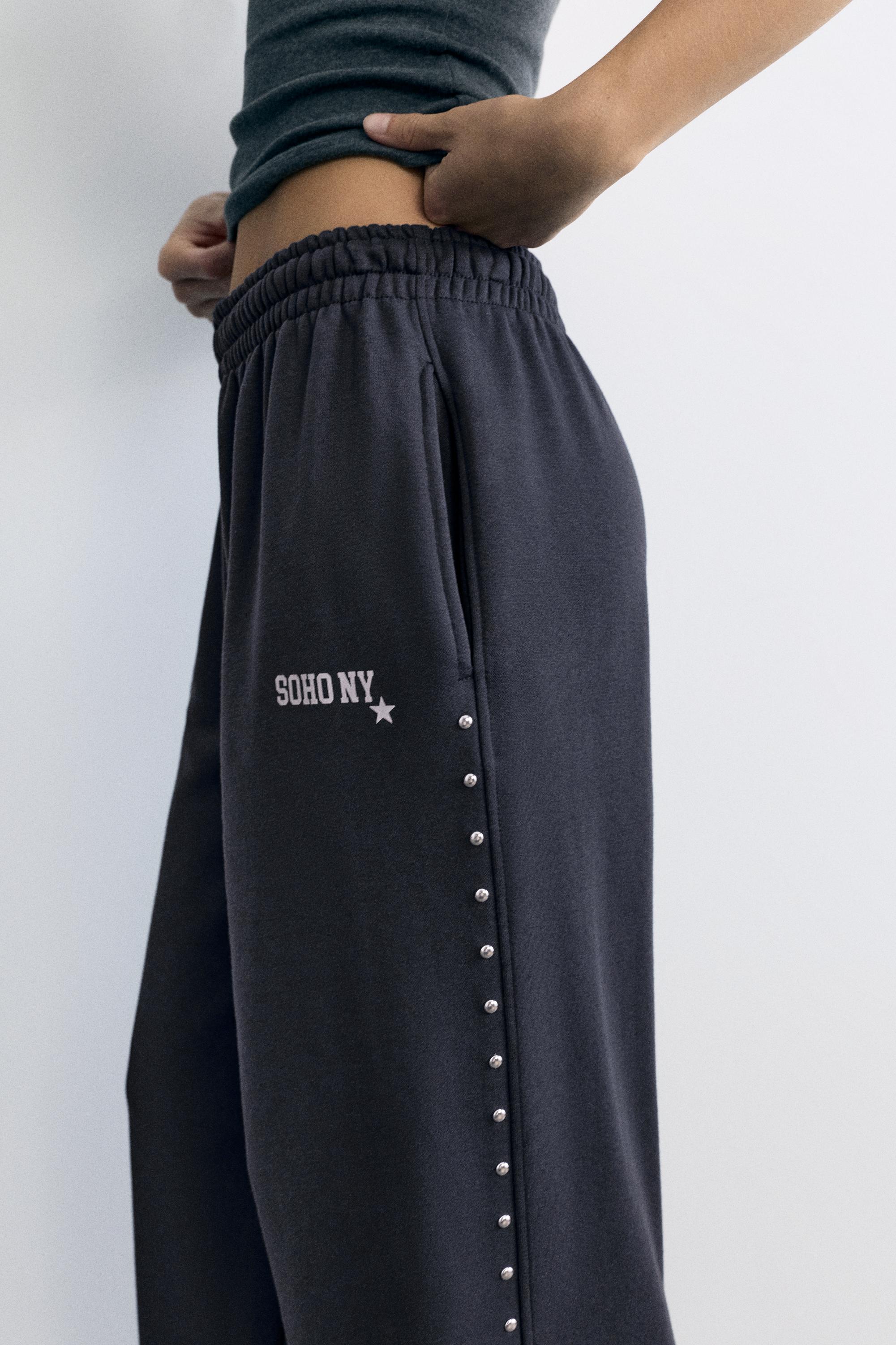 Studded joggers — Dark grey