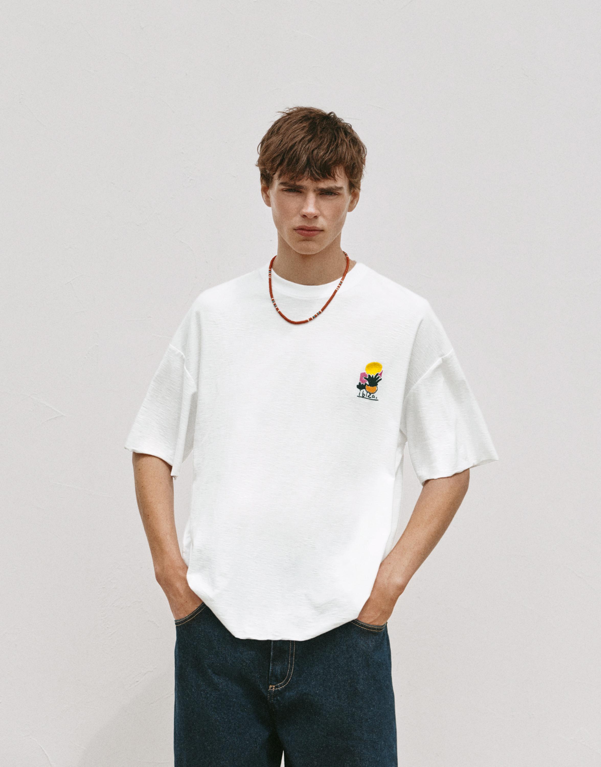 Ibiza graphic boxy-fit T-shirt — White