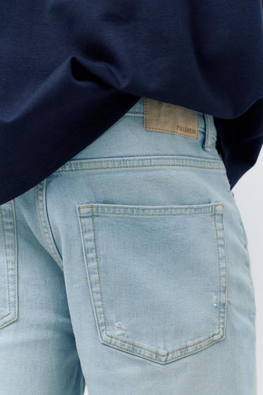 Ripped denim Bermuda shorts — Pale indigo 5