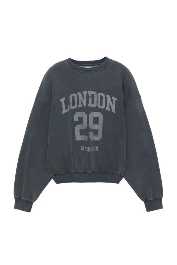 London 29 grafik baskılı sweatshirt