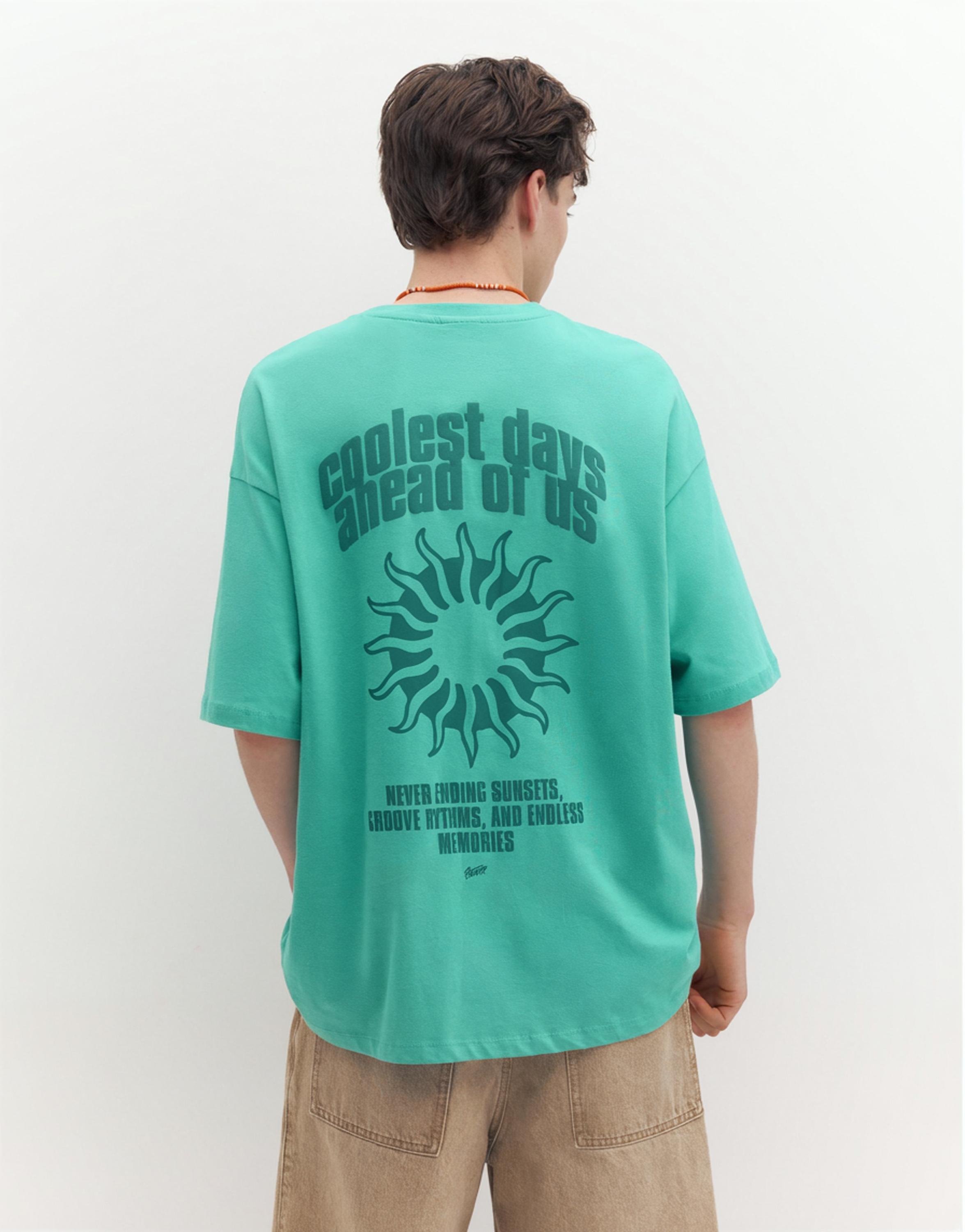 STWD sun graphic T-shirt — Turquoise
