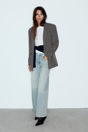 Double-breasted blazer — Medium grey 4