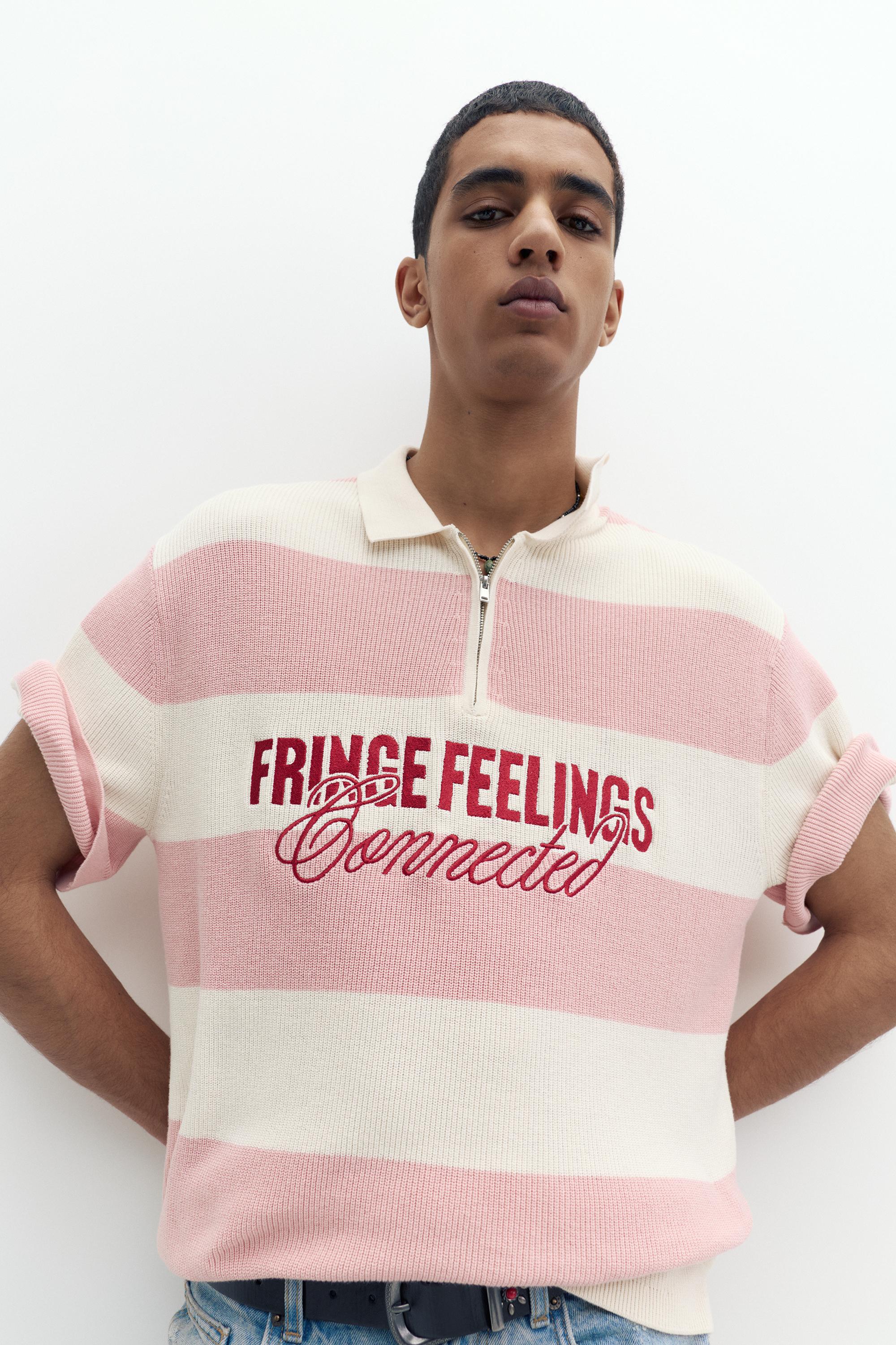 Nakışlı panelli polo t-shirt - Görsel 12