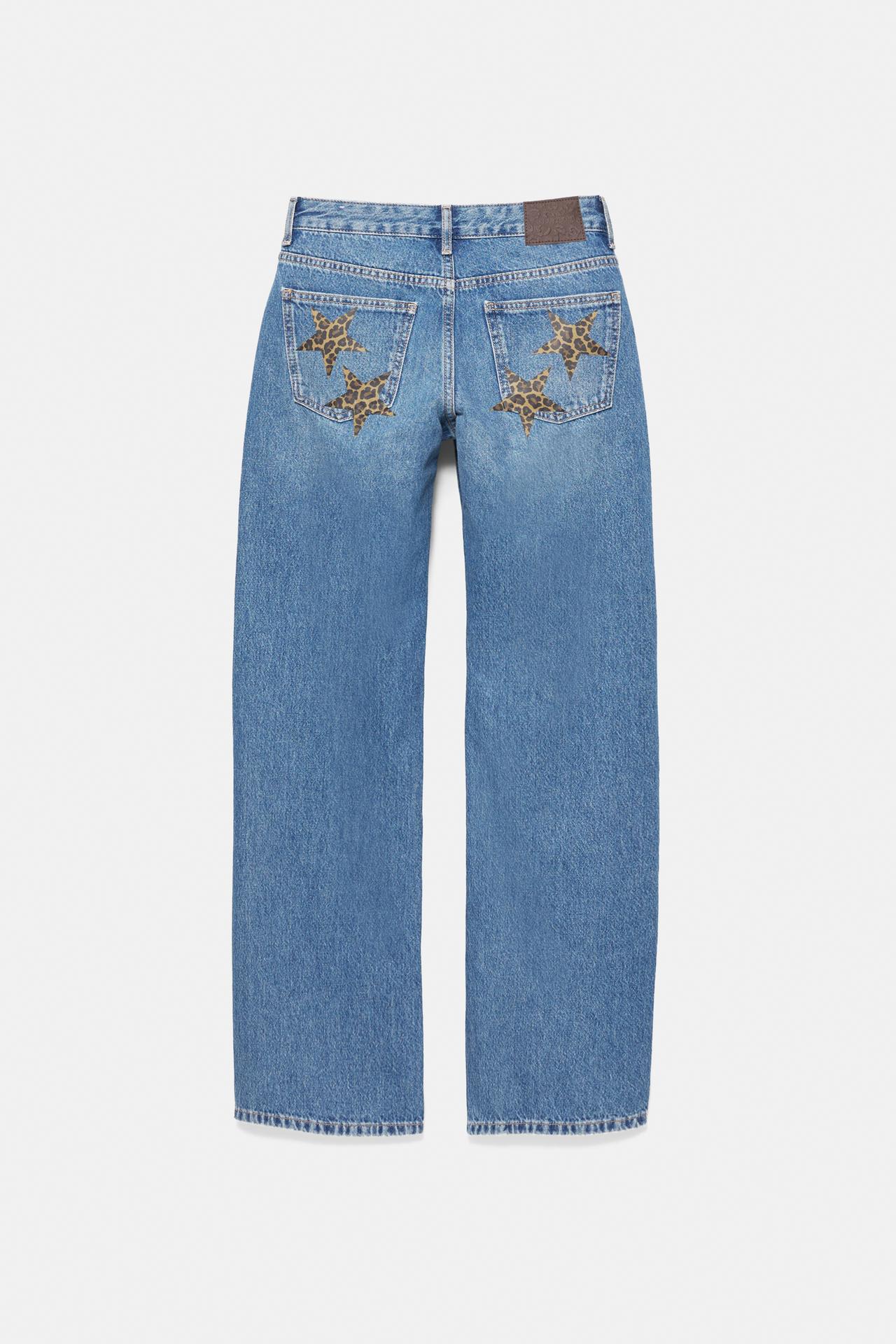 Low-rise star straight-leg jeans — Dark blue