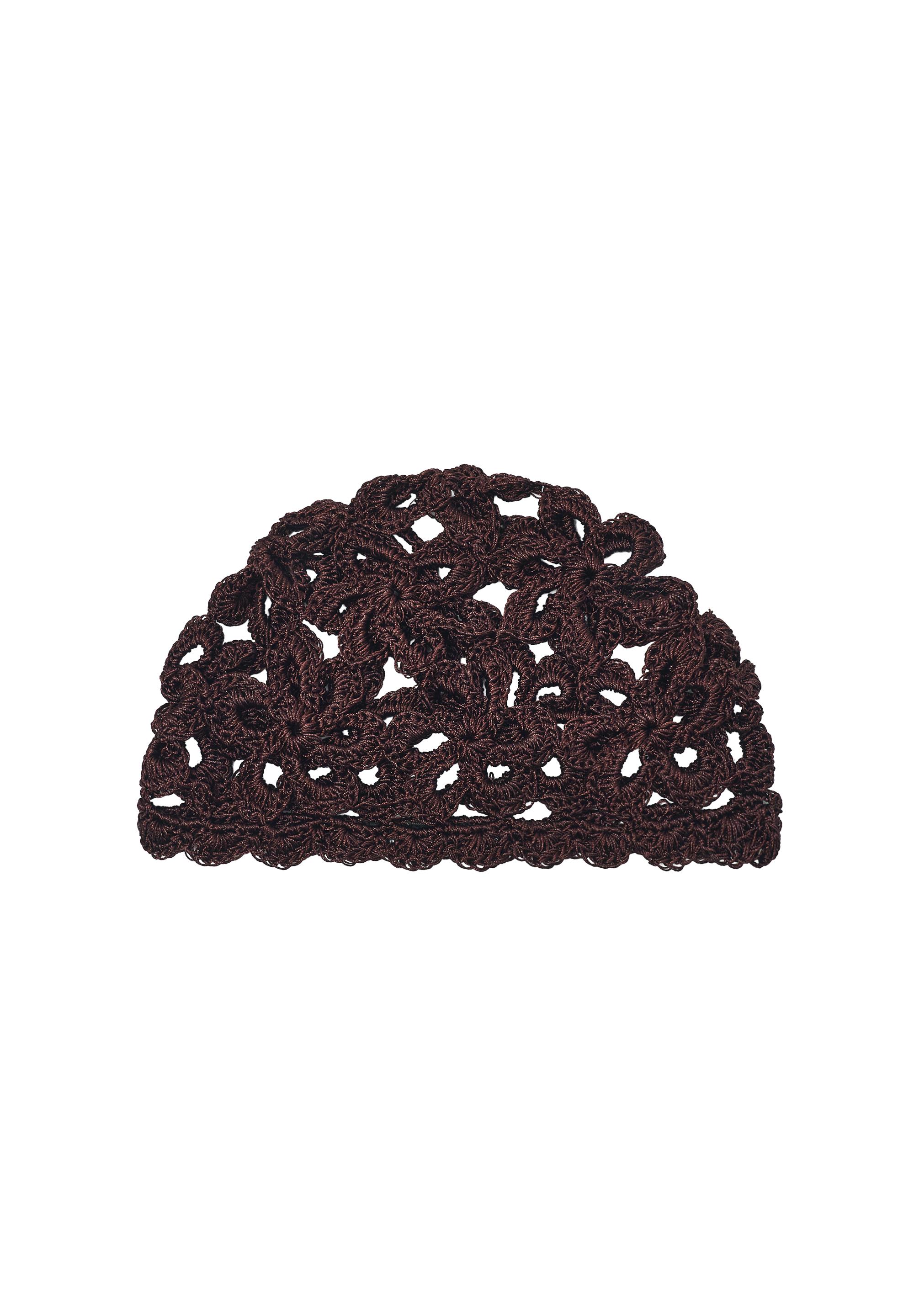 Crochet skullcap hat — Chocolate