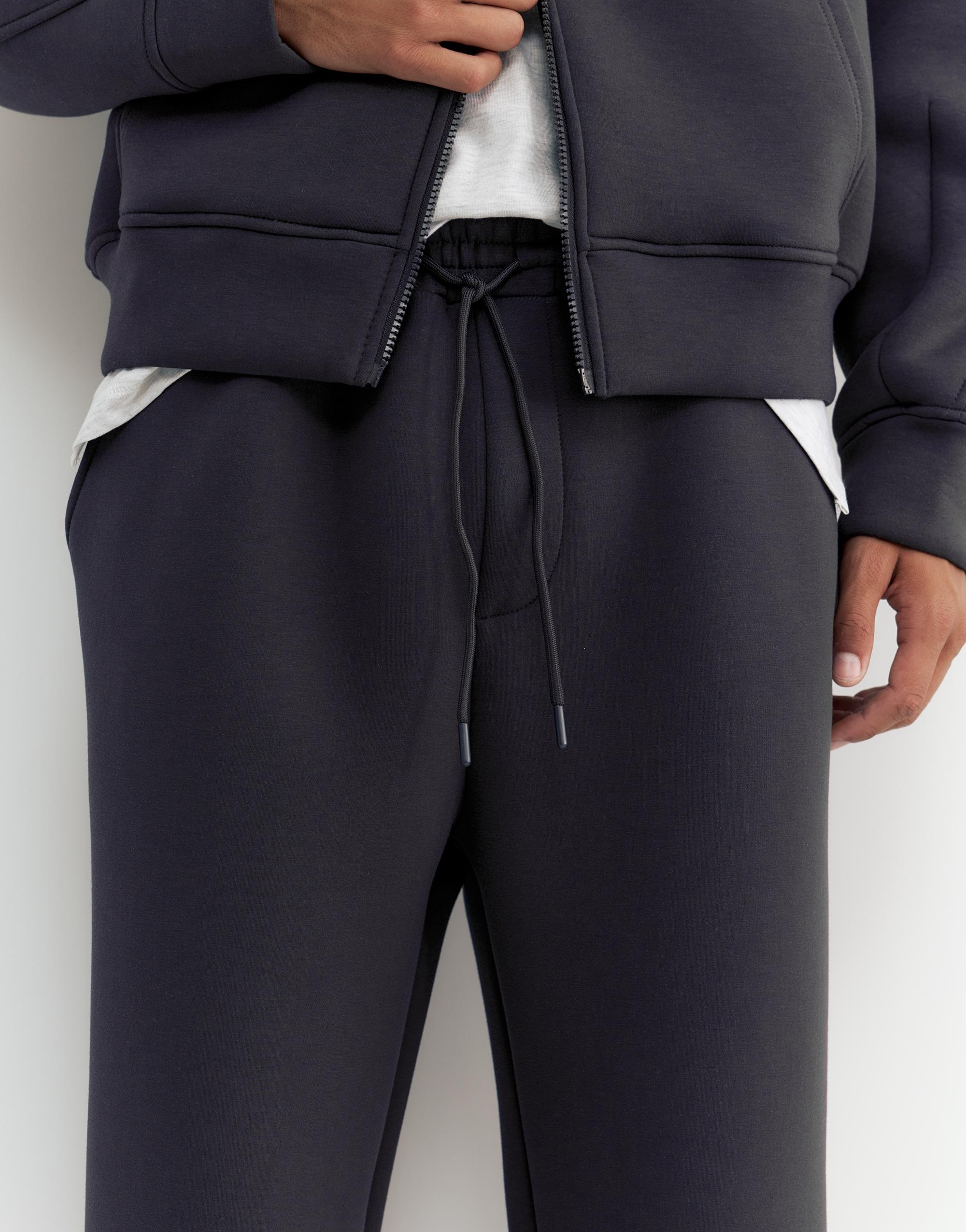 Neoprene-effect baggy trousers — Anthracite grey