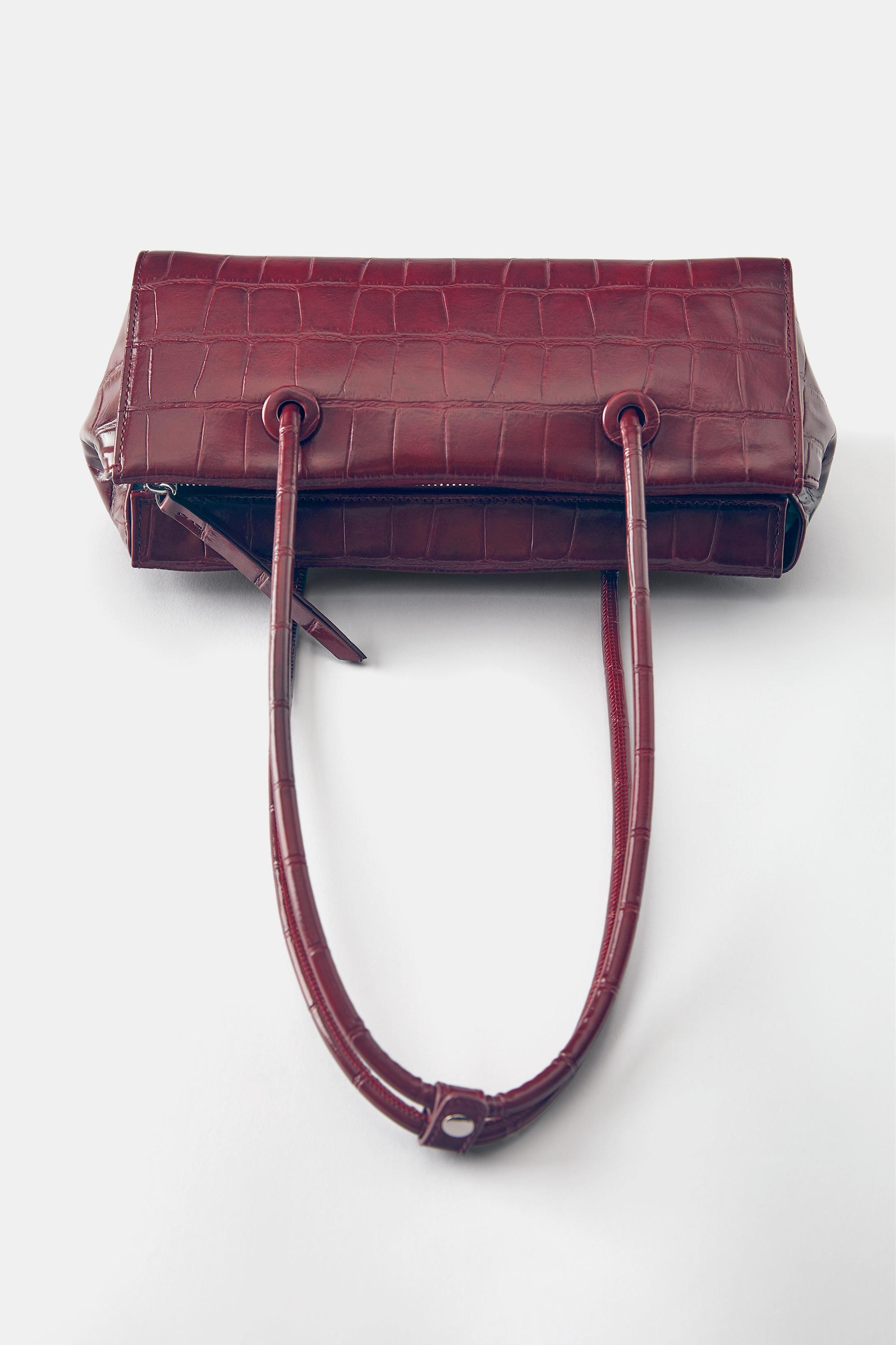 Textured shoulder bag — Red