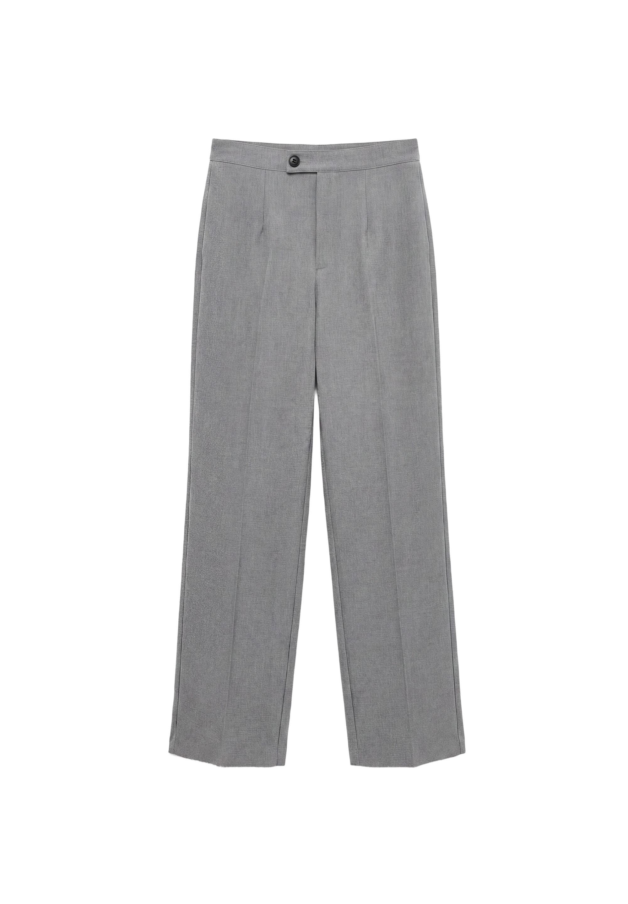 Straight-leg darted trousers — Medium grey
