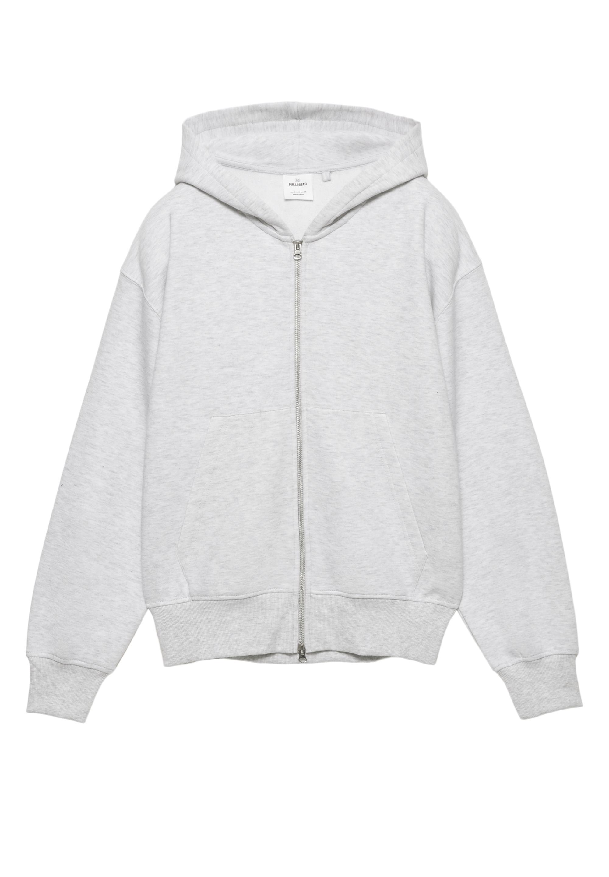 Hoodie with zipper — Grey marl