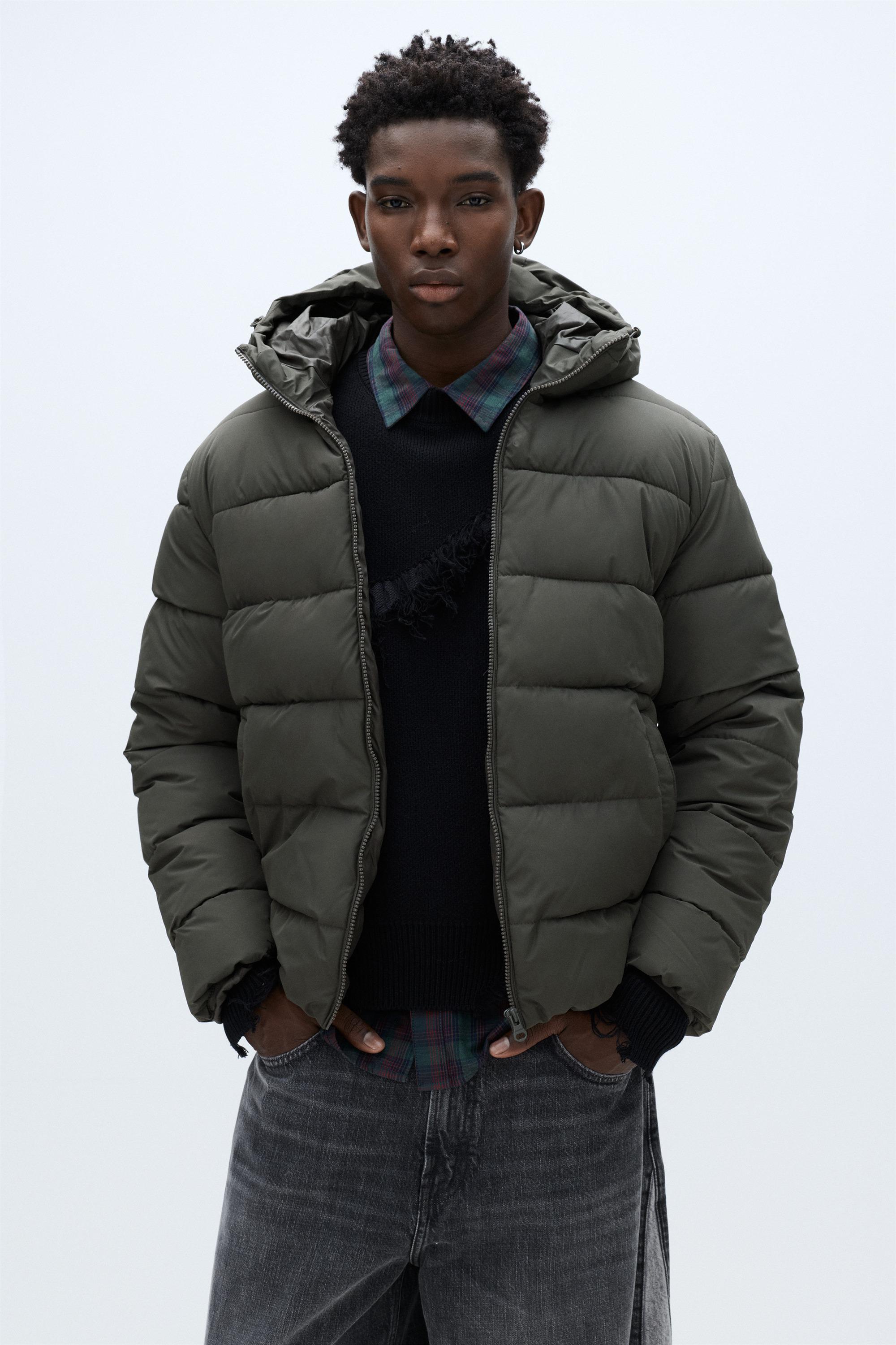 Kapüşonlu hafif şişme ceket - Görsel 42