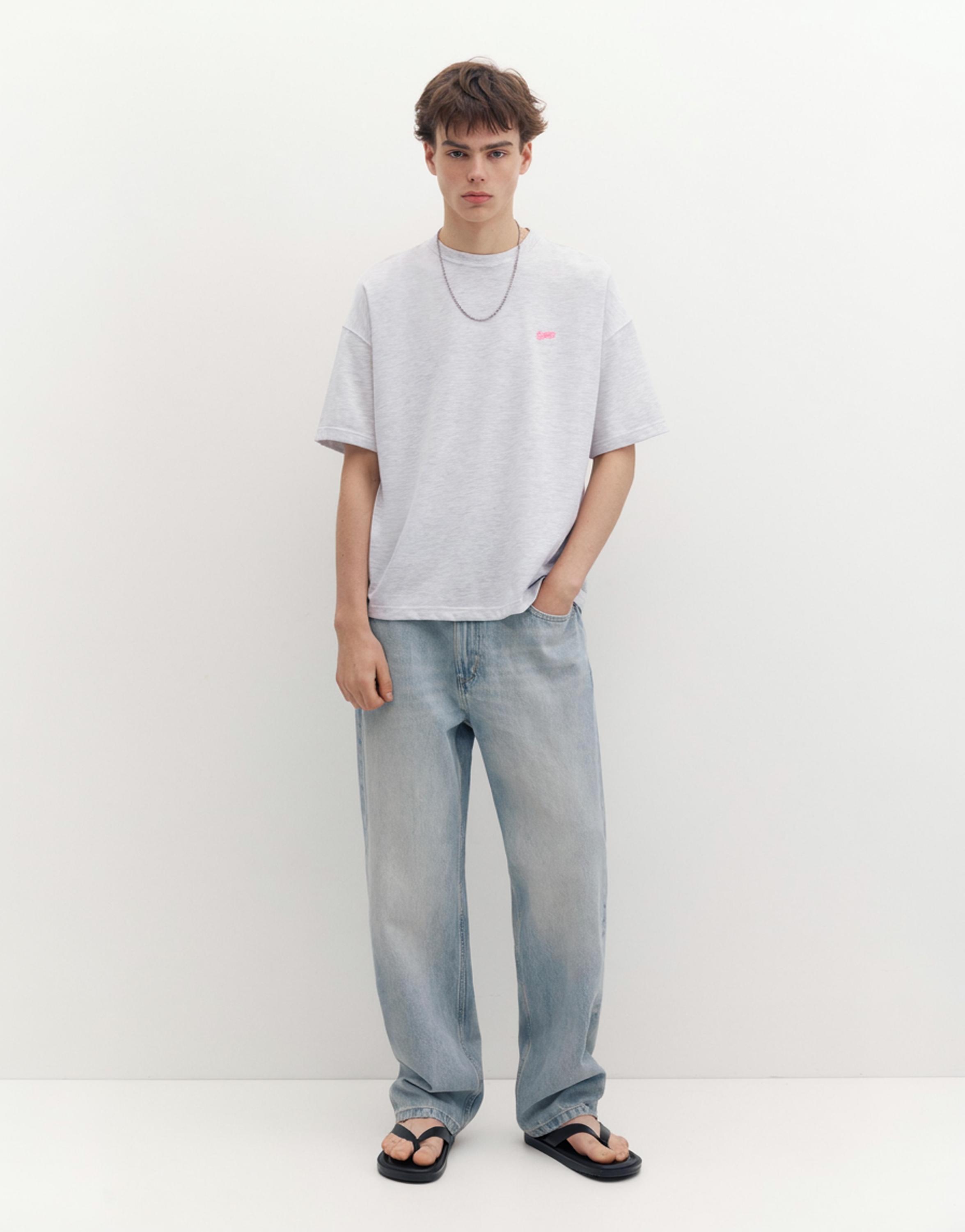 Boxy STWD logo T-shirt — Medium grey