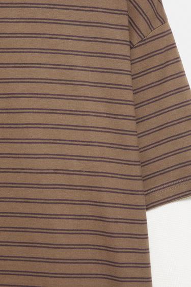 Double-layer long sleeve T-shirt — Striped 7
