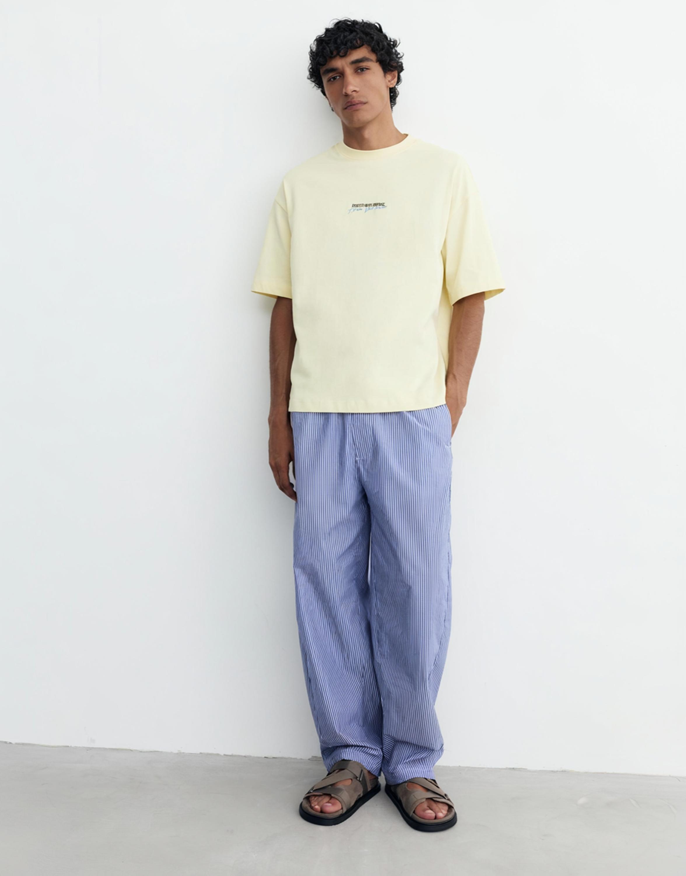 İşlemeli oversize tişört - Görsel 9