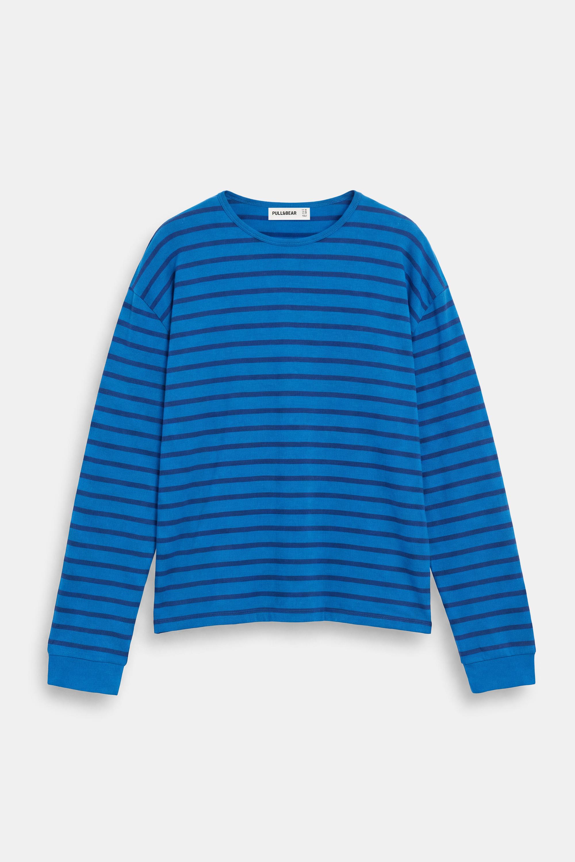 Oversize long sleeve striped T-shirt — Striped