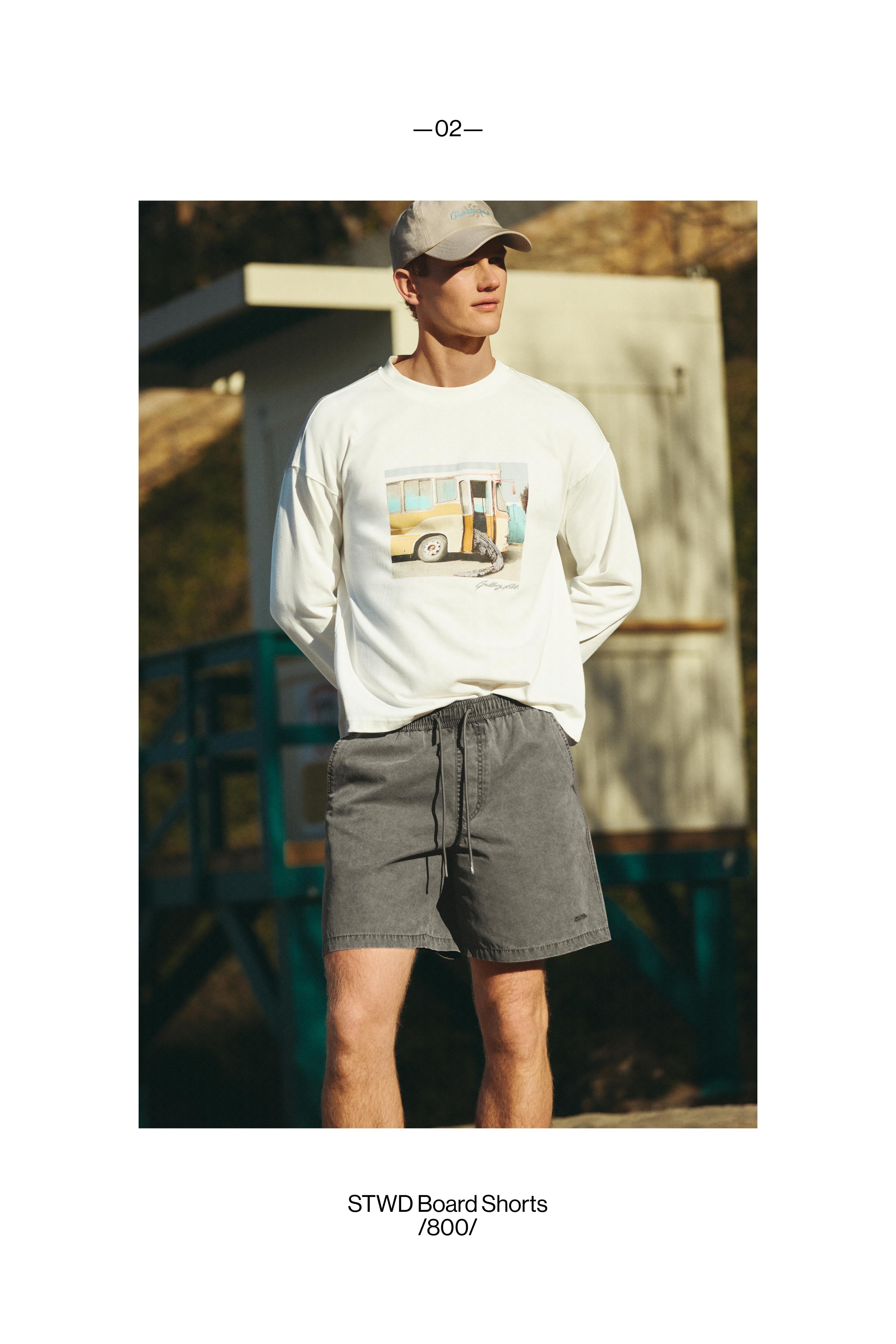 STWD board shorts — Black