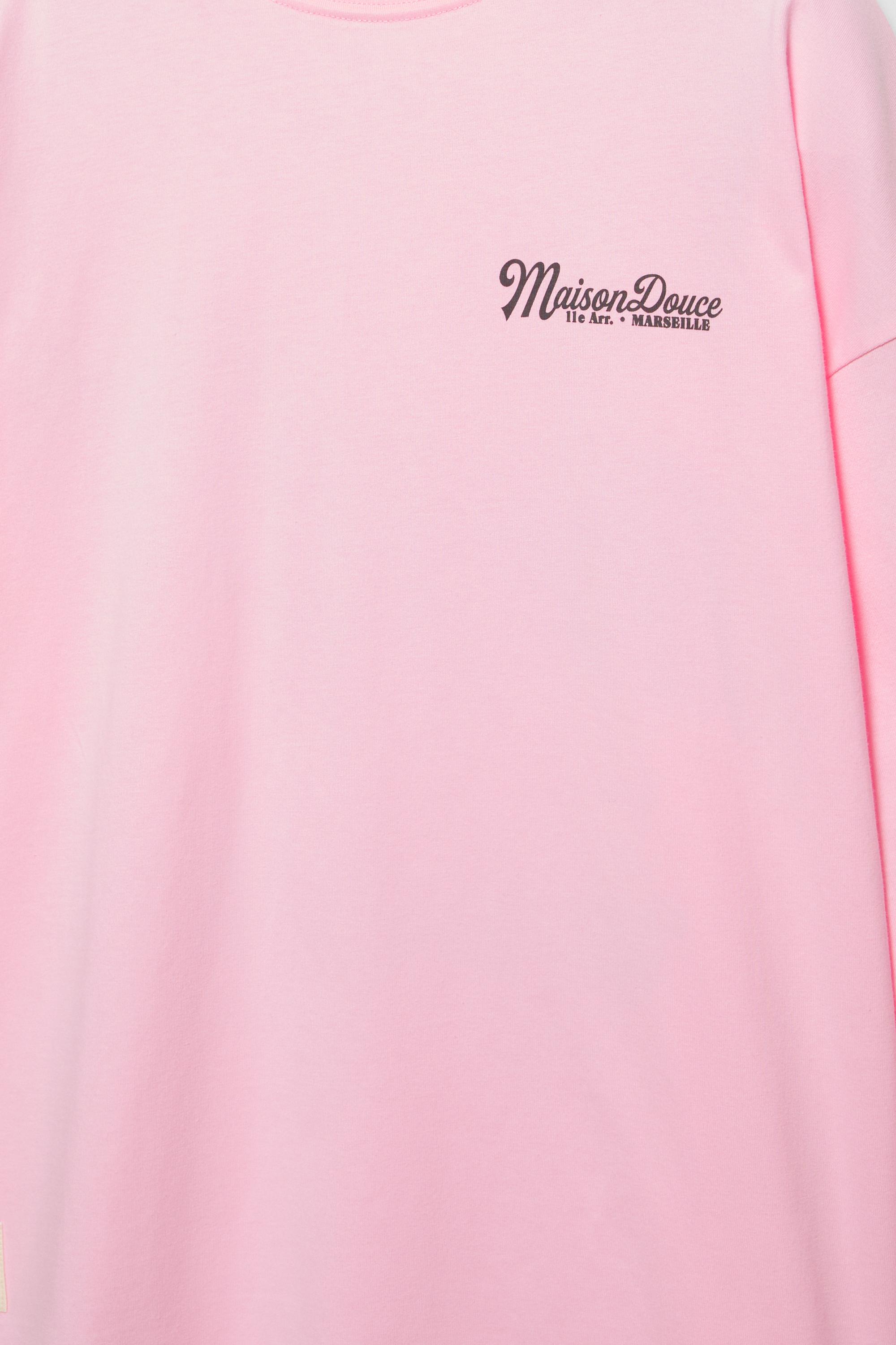 Pembe yazılı uzun kollu tişört - Görsel 5