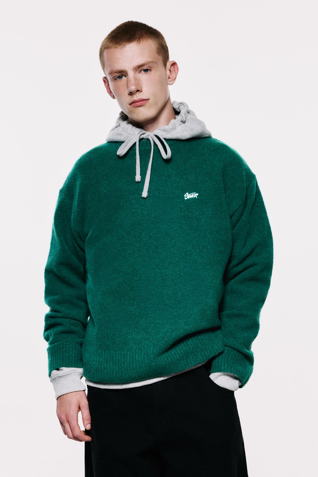 STWD embroidered knit jumper — Medium green