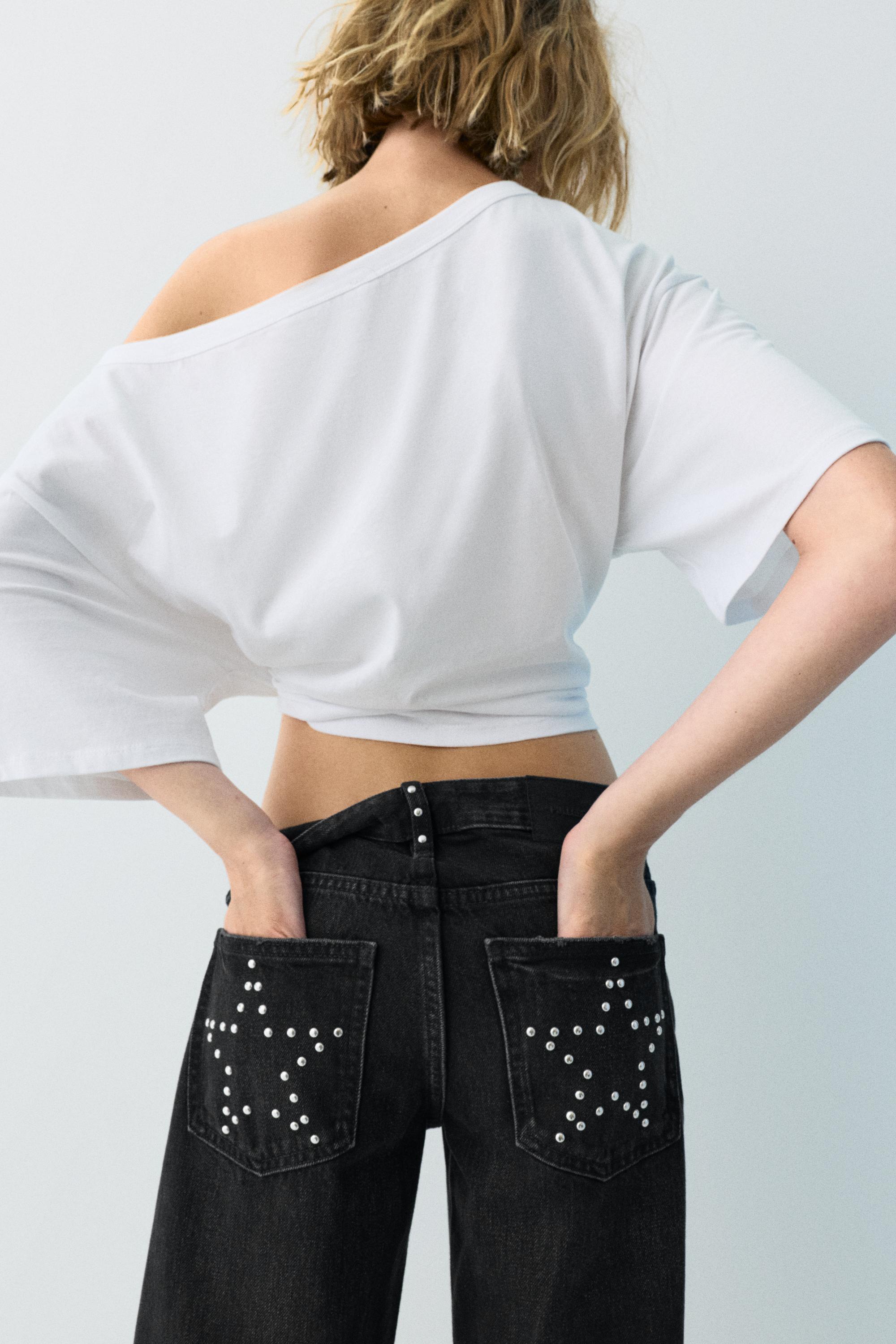Jeans Dritti Borchie Stelle