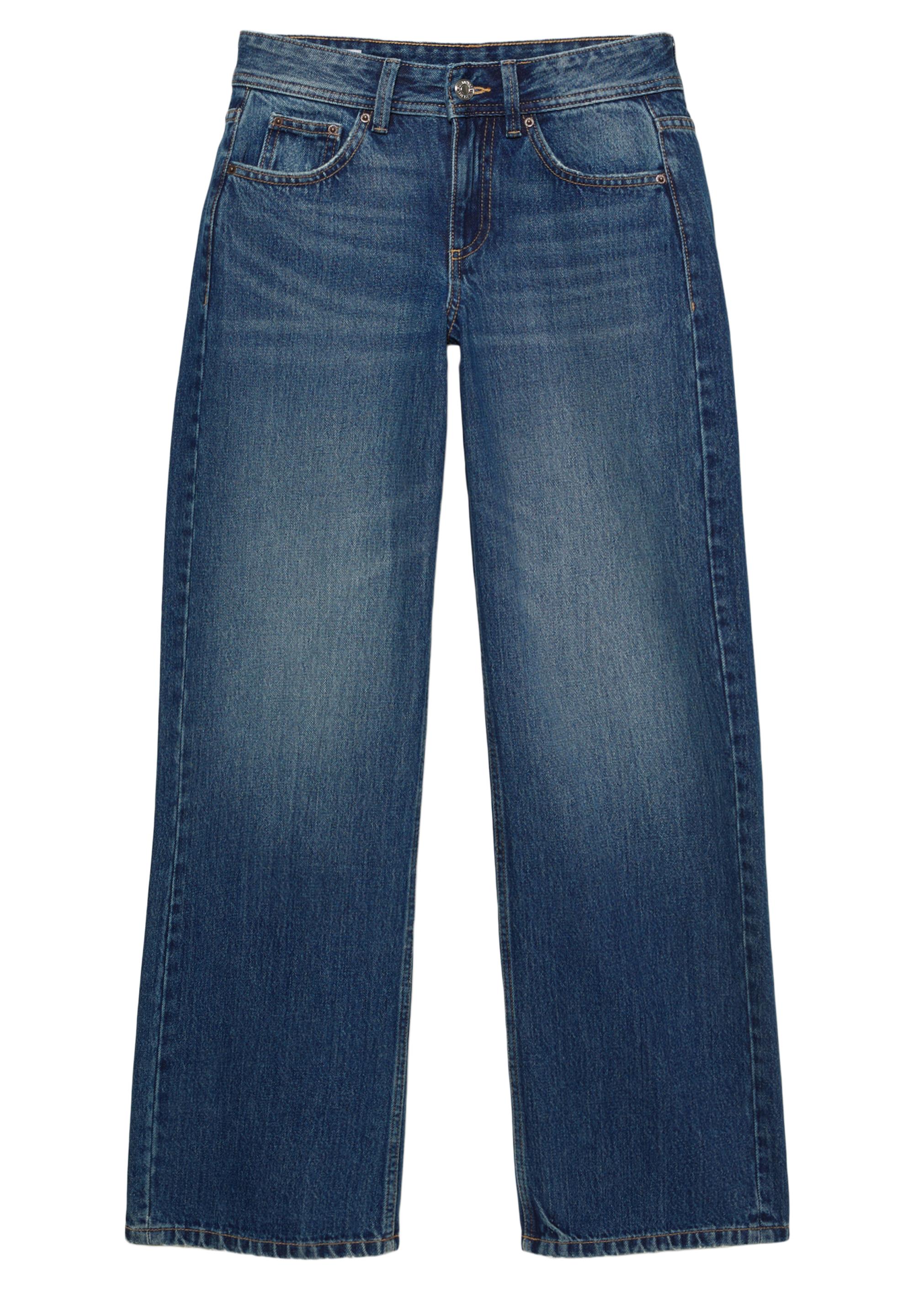 Low-rise straight-leg jeans — Dark blue