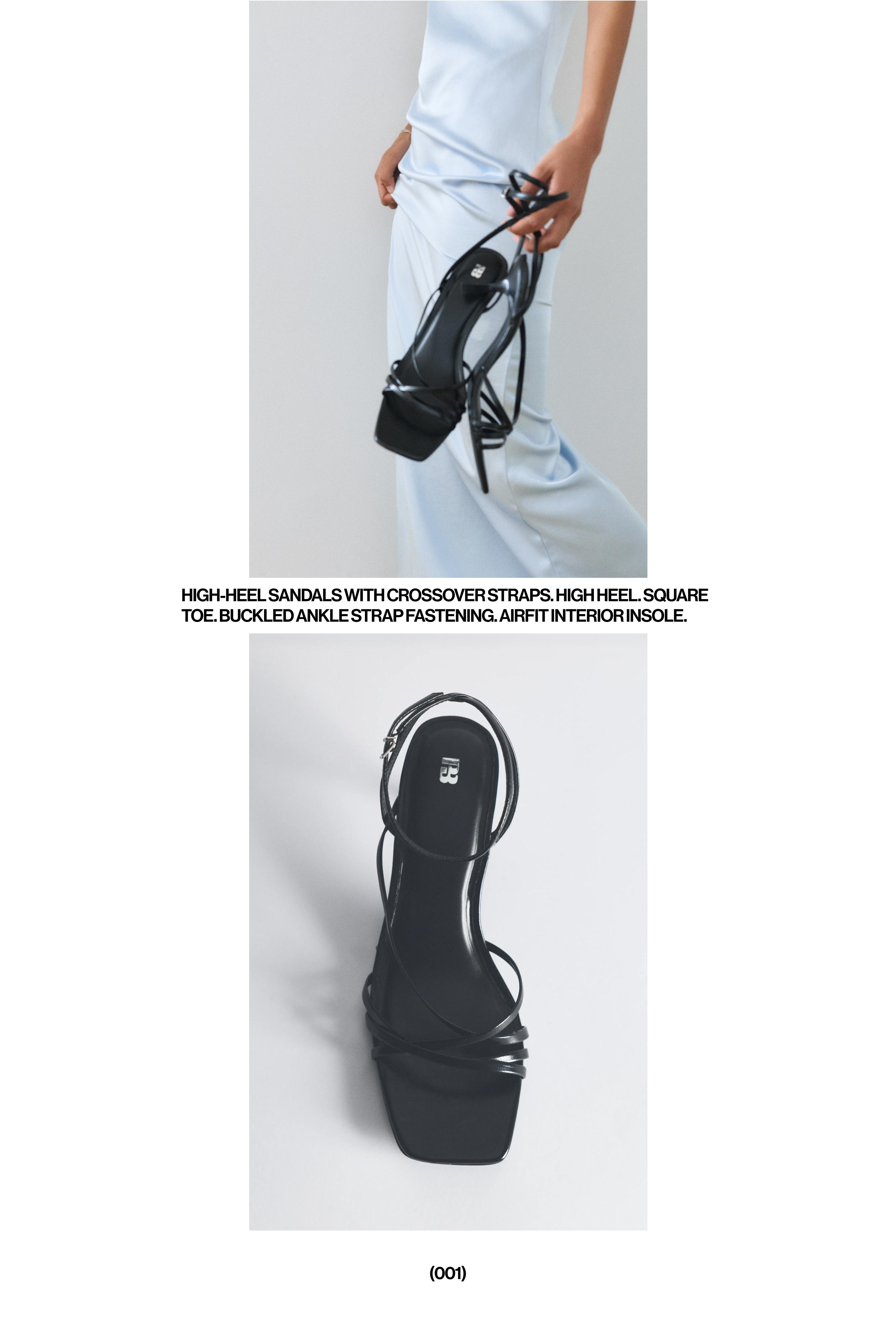Strappy high-heel sandals — Black