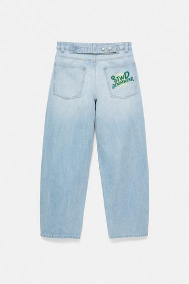 Barrel jeans with embroidered detail — Pale indigo 8