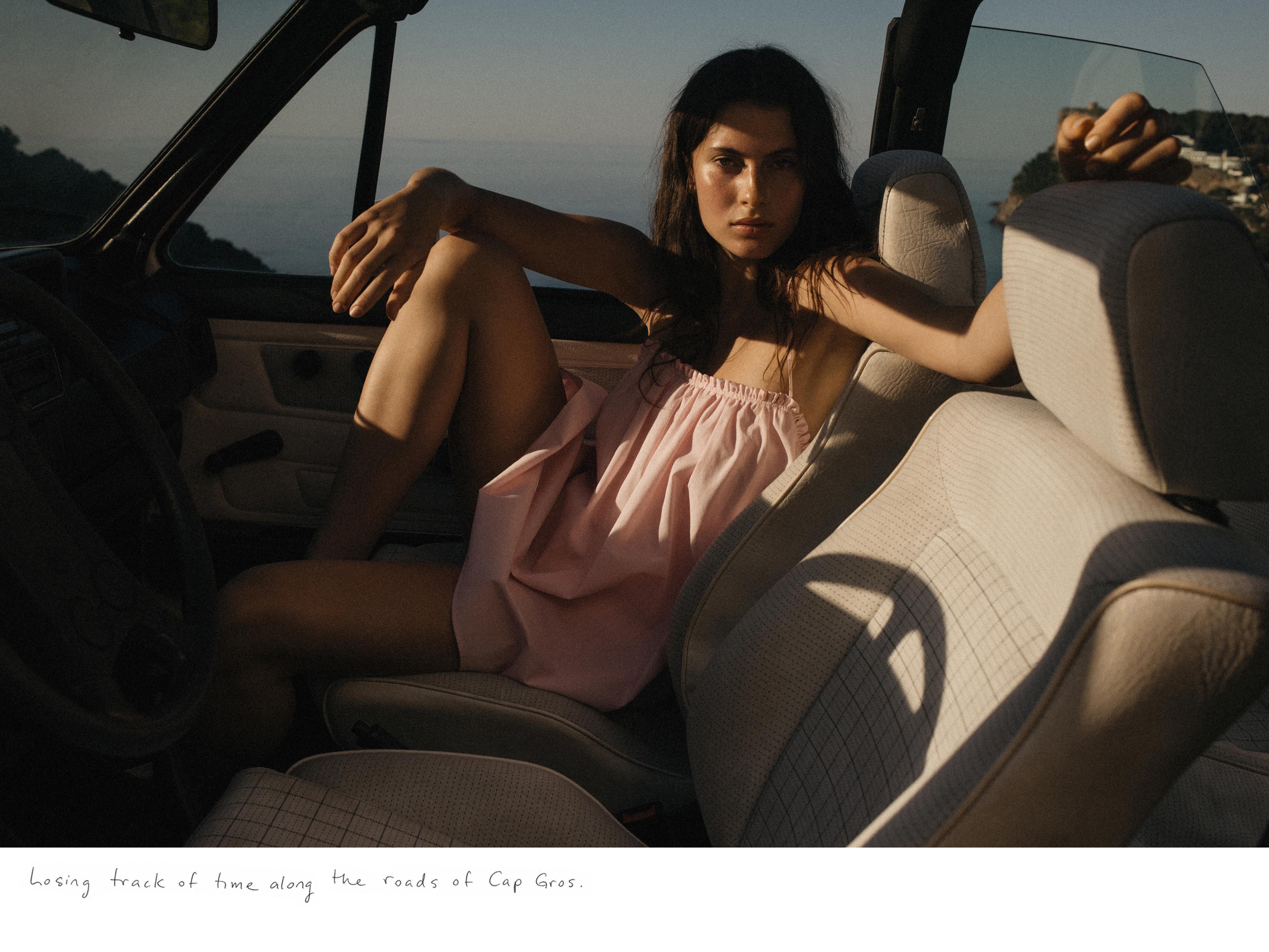 Strappy poplin mini dress — Pink