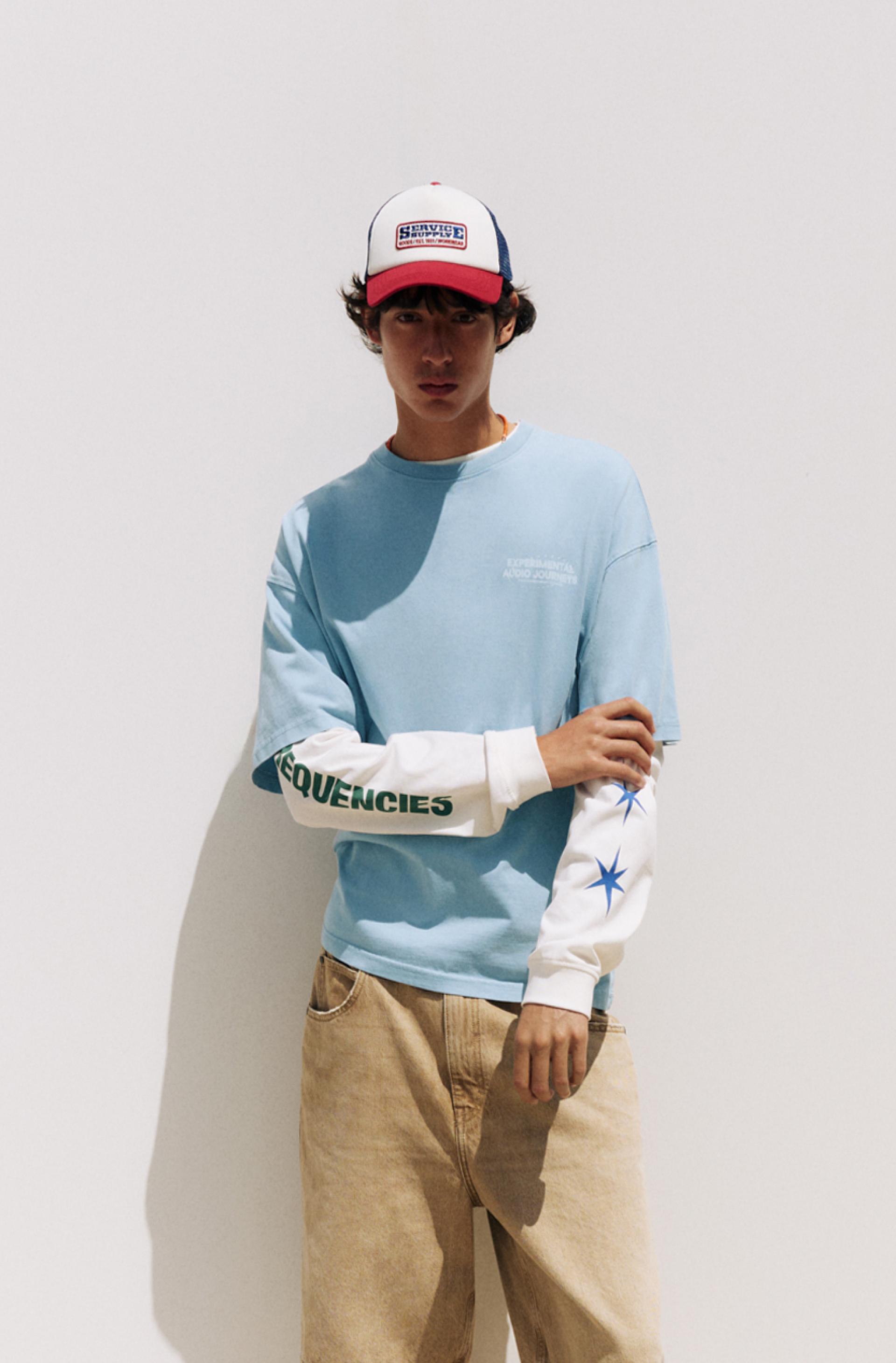 STWD boxy T-shirt — Pastel blue
