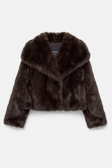 Short faux fur coat — Brown 5