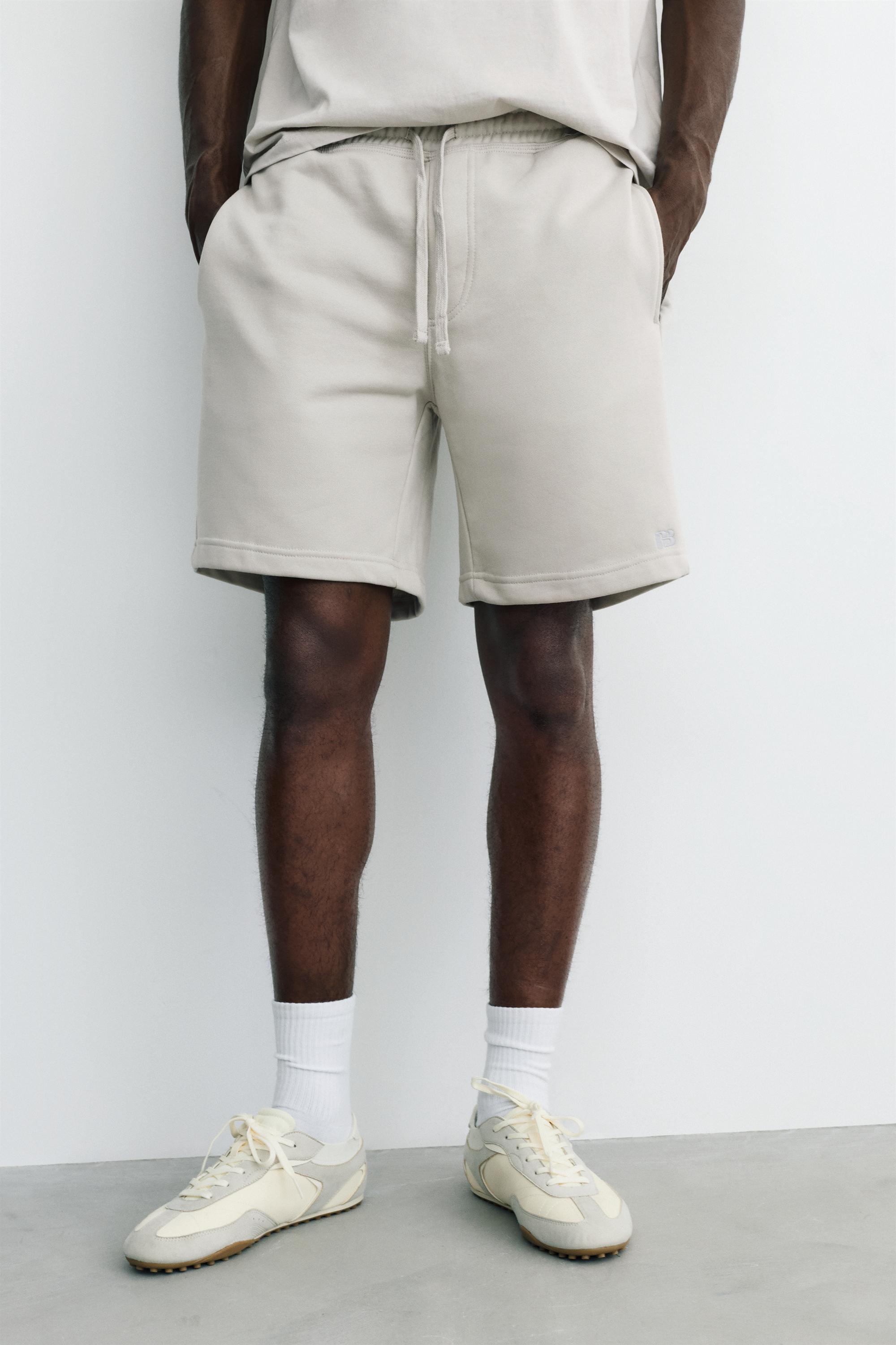 Pack of Bermuda jogger shorts and T-shirt — Ash
