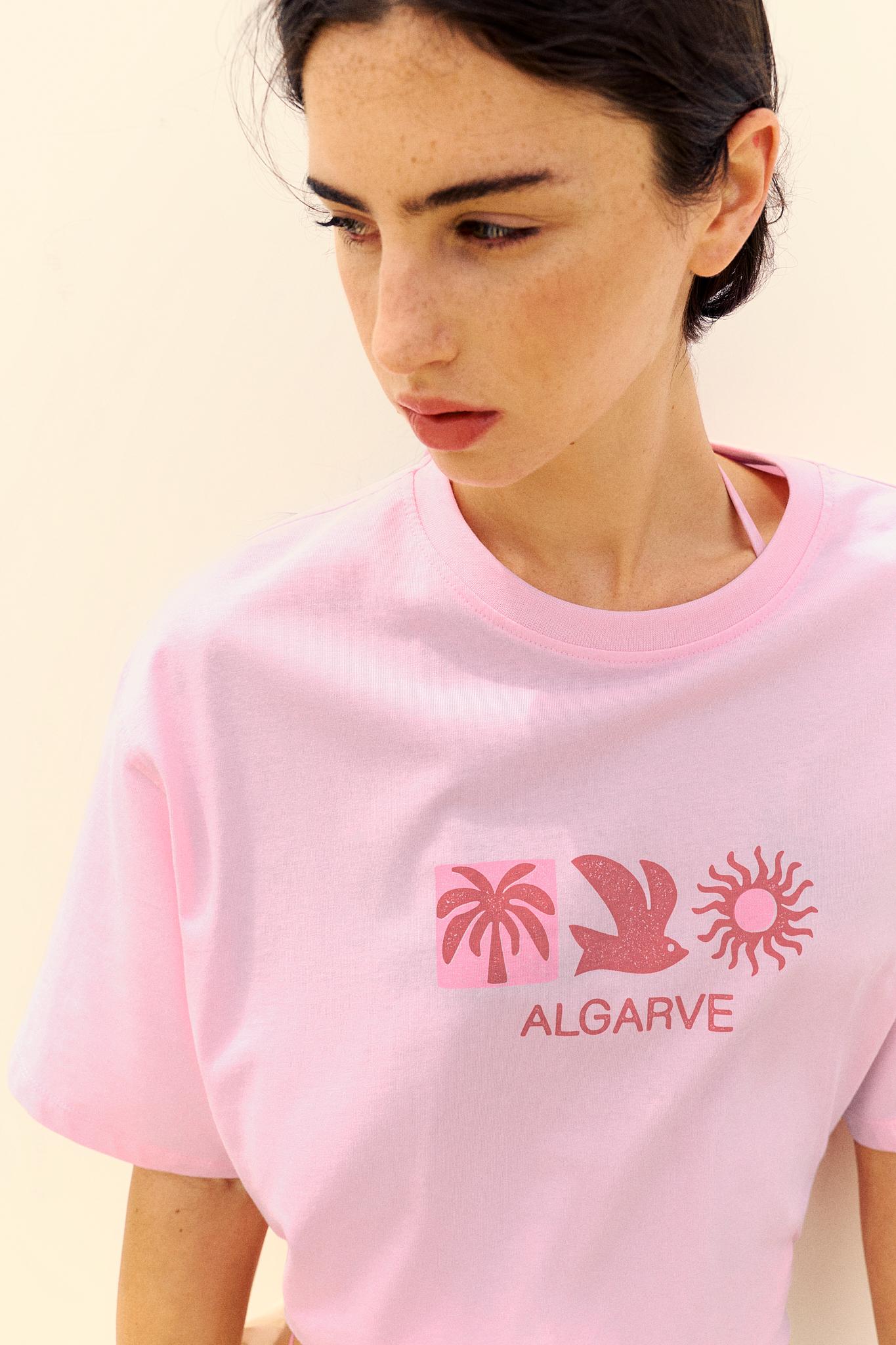 Algarve oversize graphic T-shirt — Pink