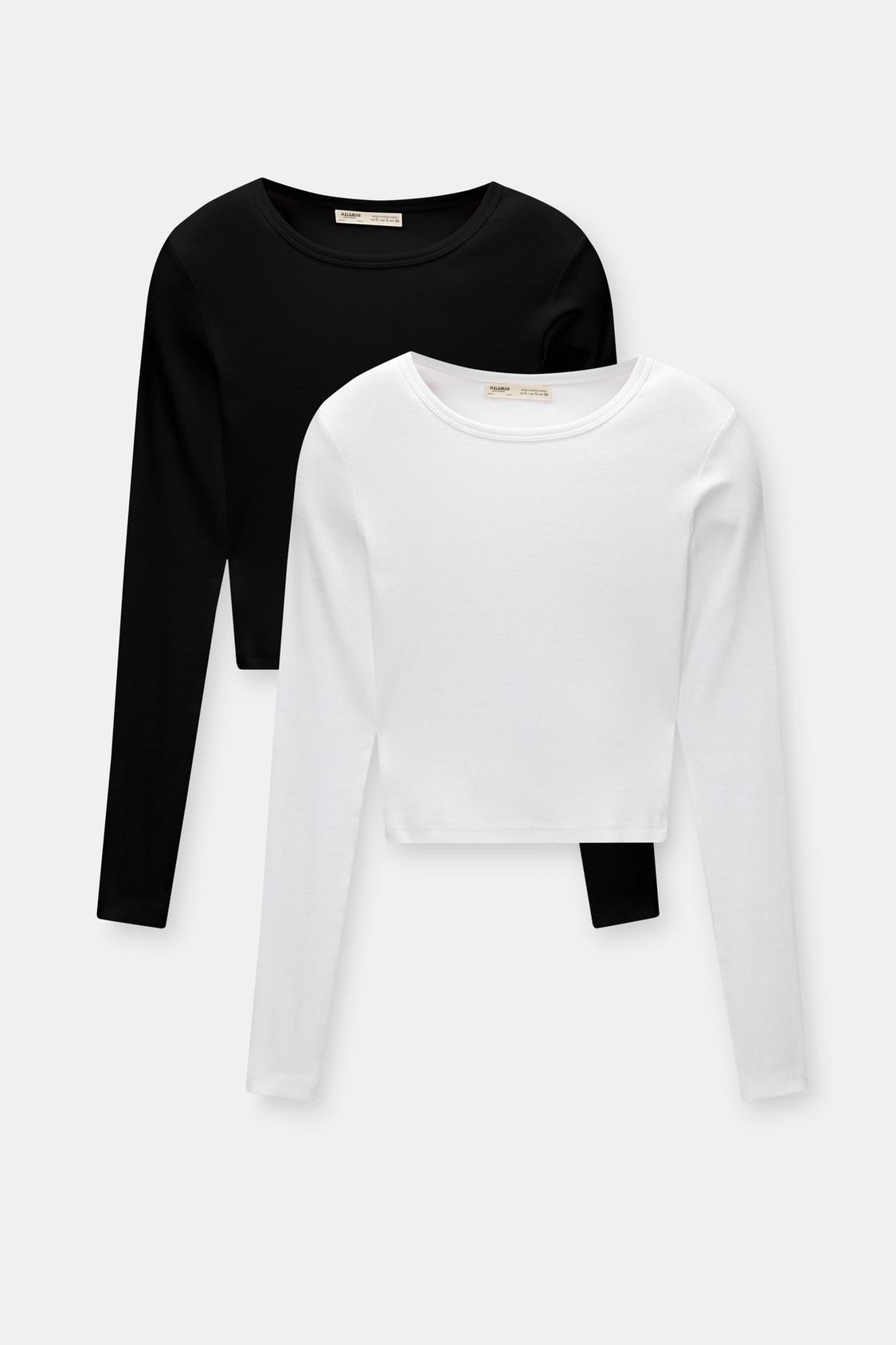 Pull And Bear Camisetas Manga Larga Mujer Camisetas Mujer Algodon