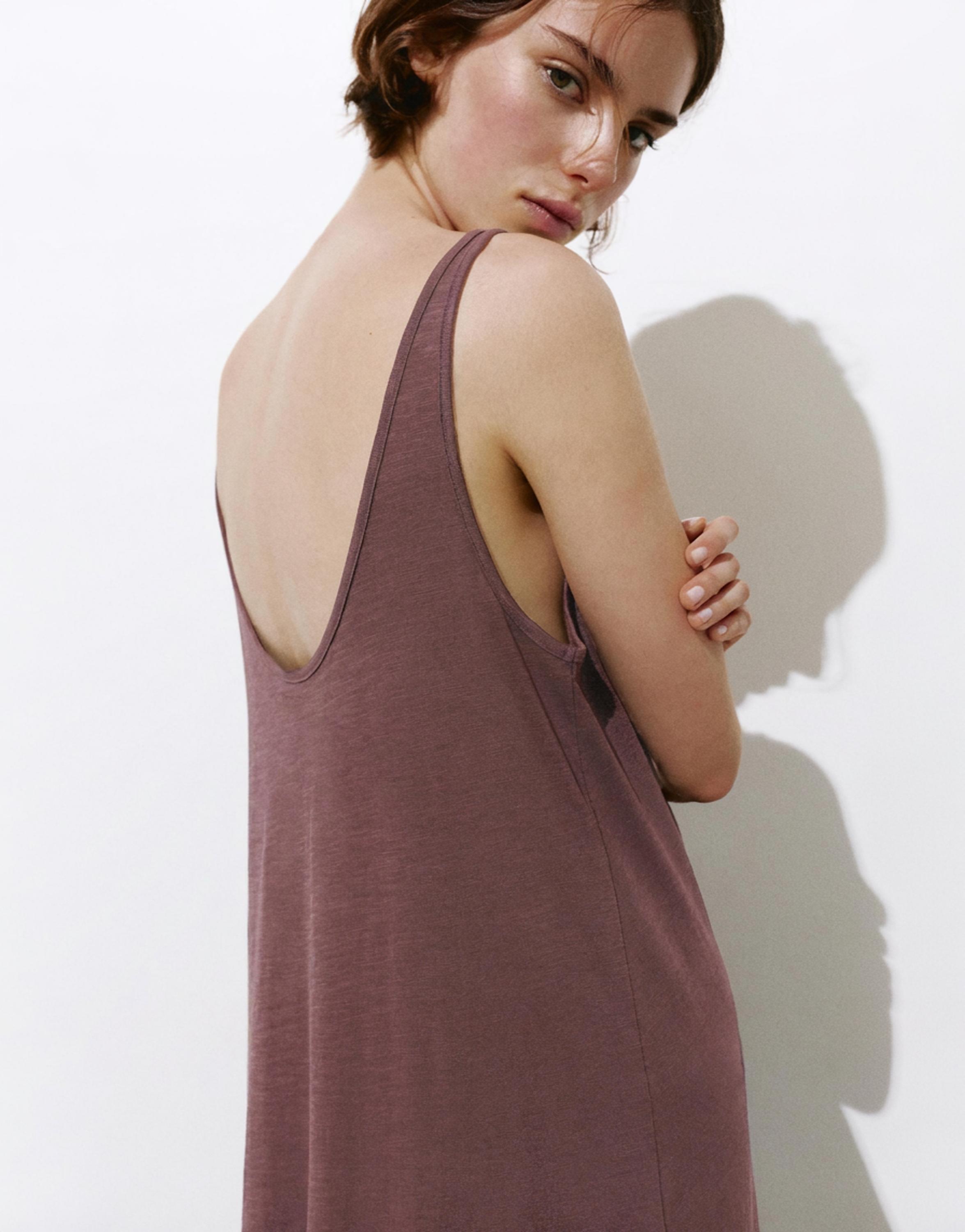 Strappy midi dress — Eggplant
