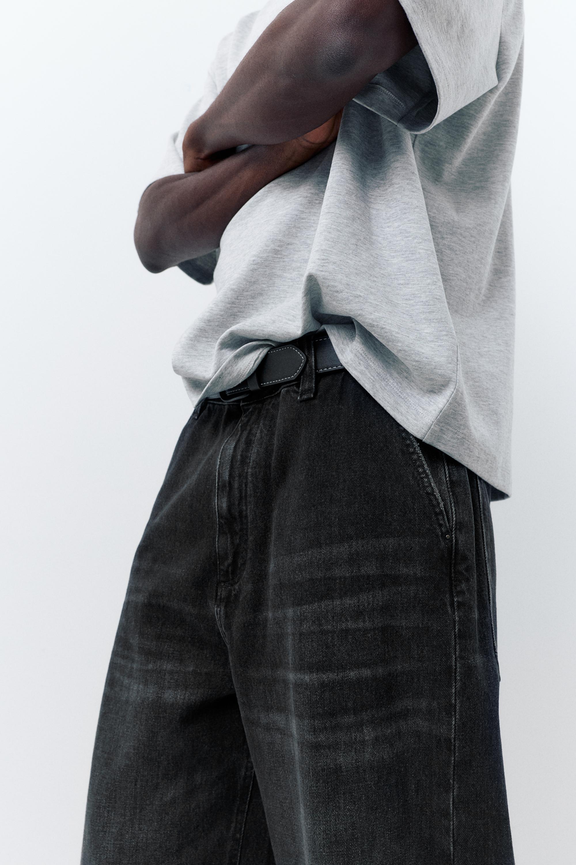 Embroidered skater jeans — Faded black